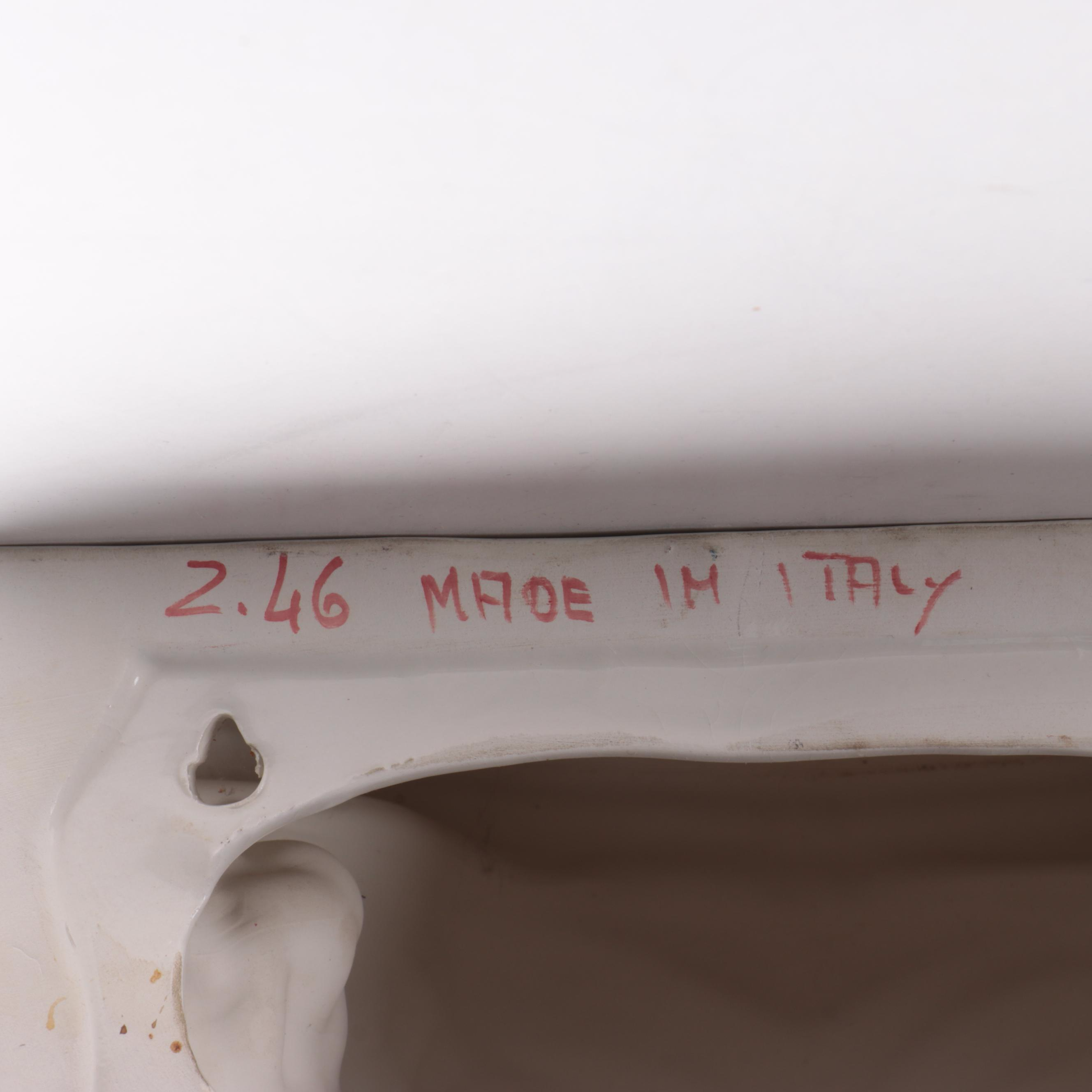 Italian Ceramic White Elephant Corbel Wall Shelf