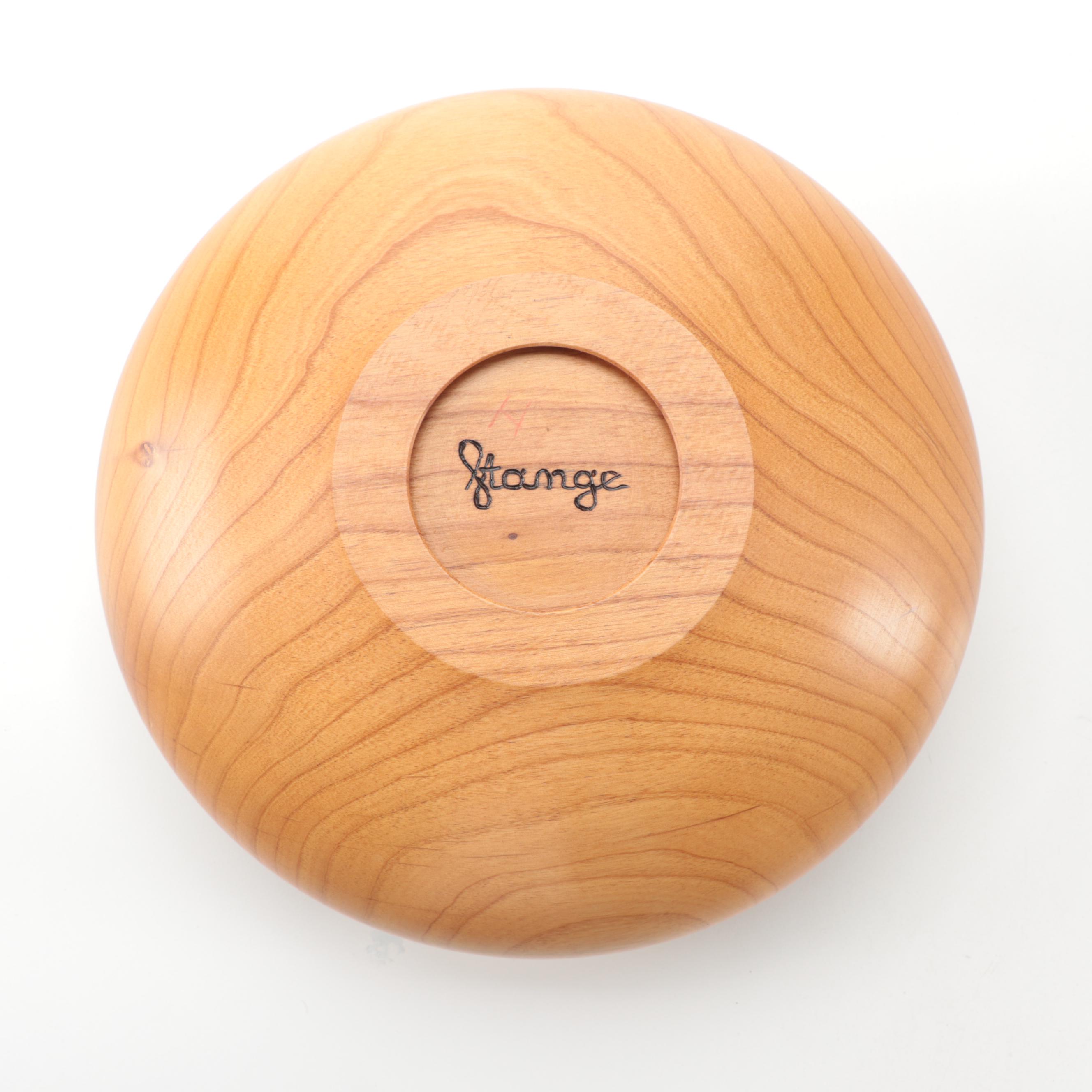 Klaus Stange Southwestern Turquoise Accented Alder Wood Bowl, Mid-20th Century