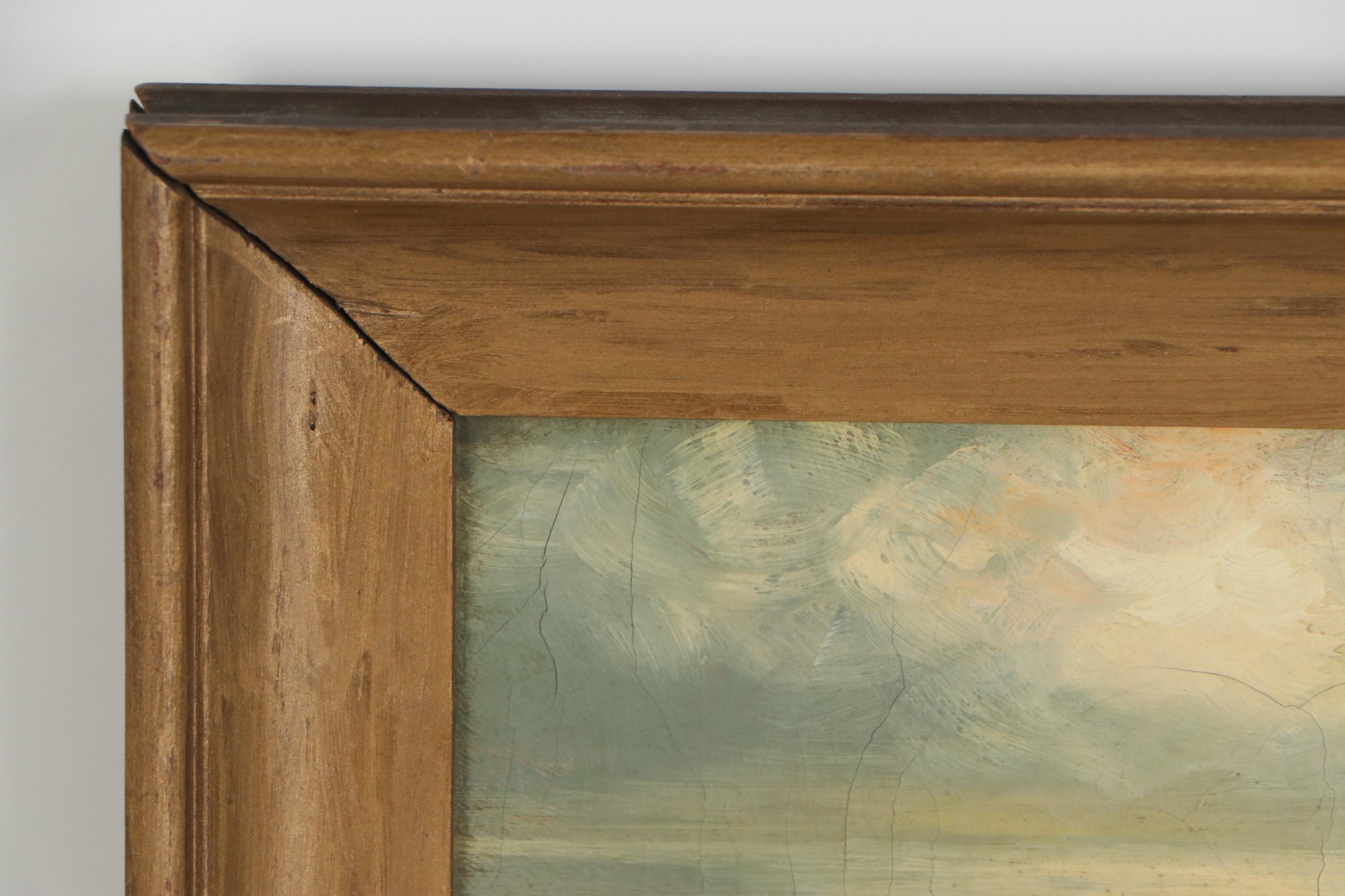 Landscape Oil Painting of Sea Cliff, Early 20th Century