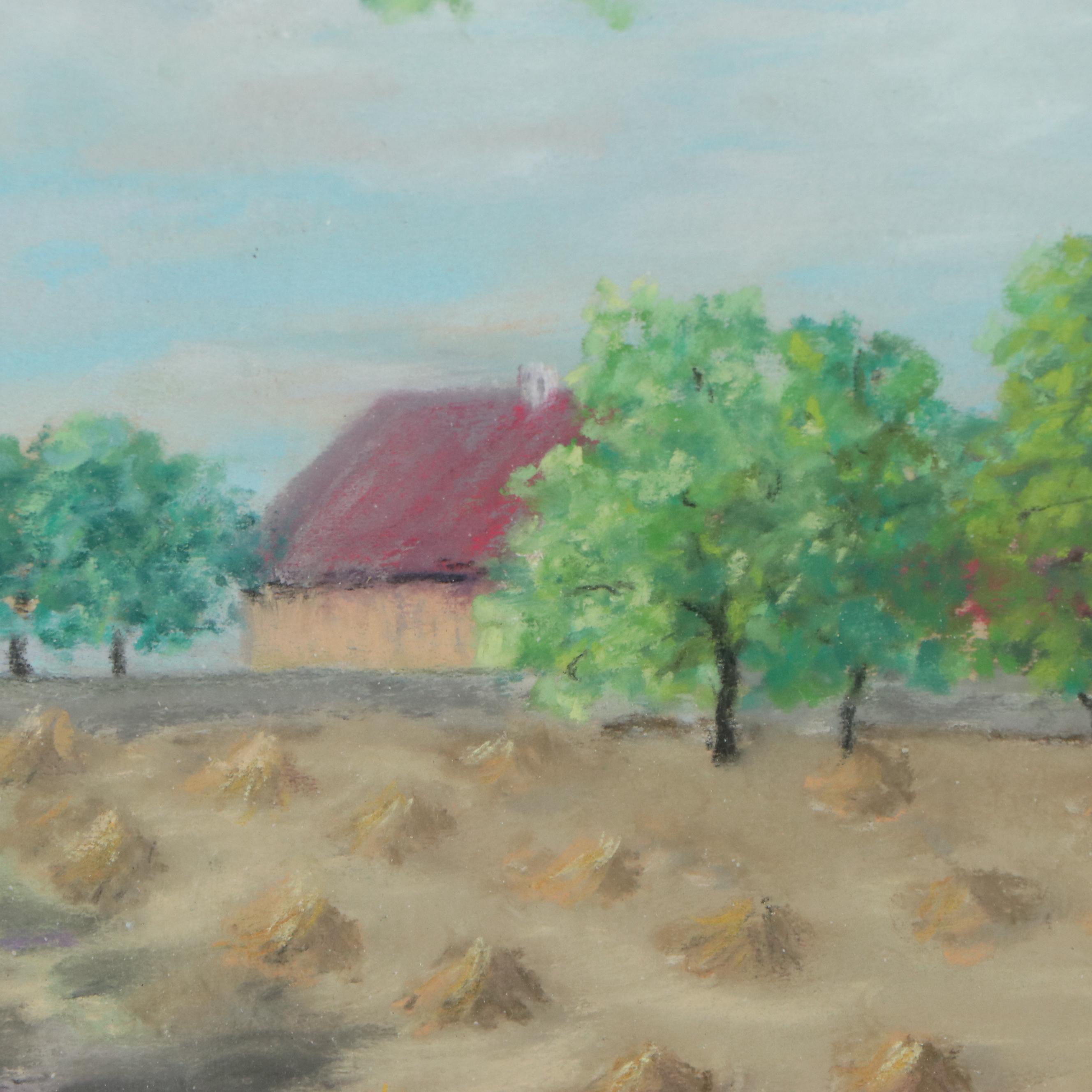 Rebekah Alter Pastel Drawing "Landscape," 1951