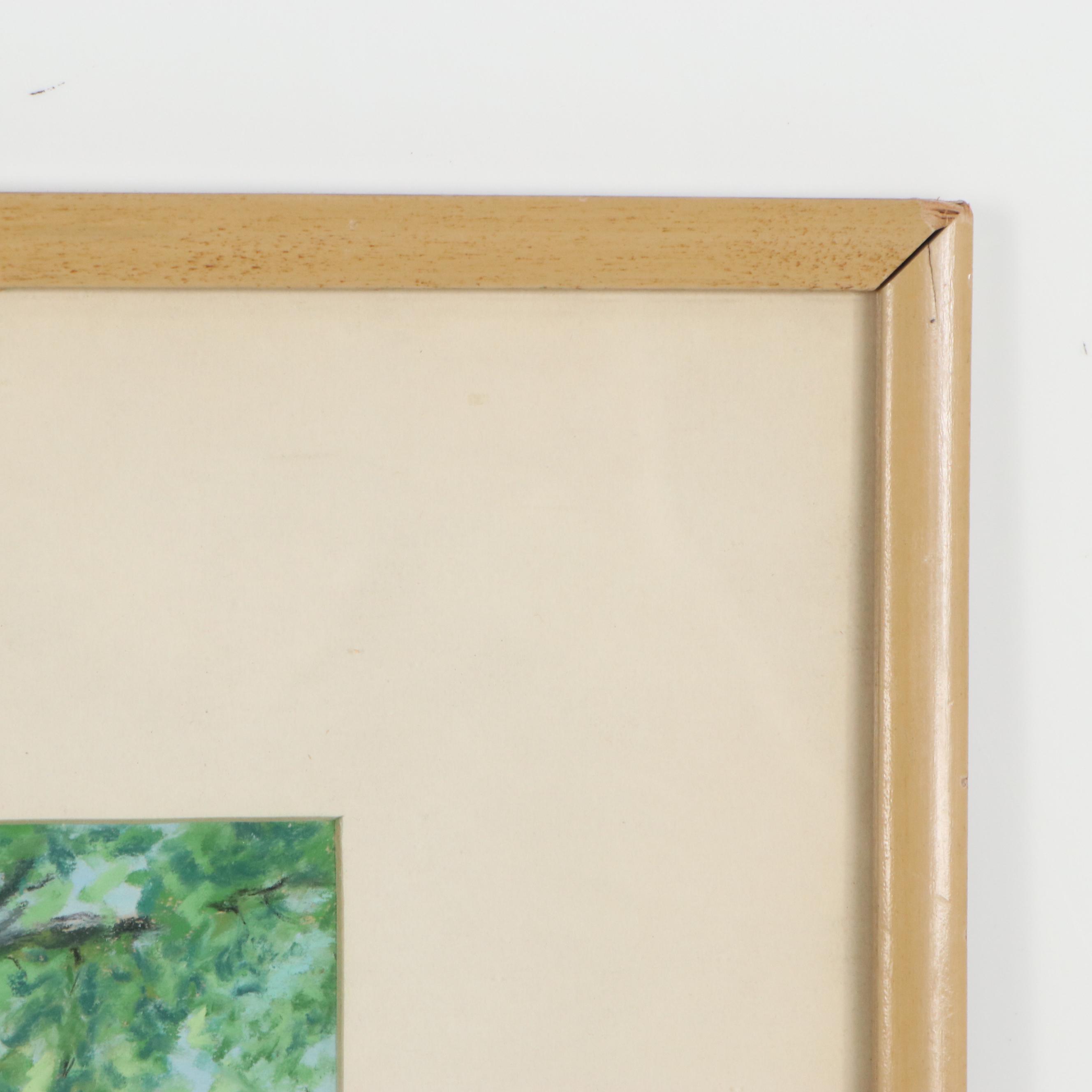 Rebekah Alter Pastel Drawing "Landscape," 1951