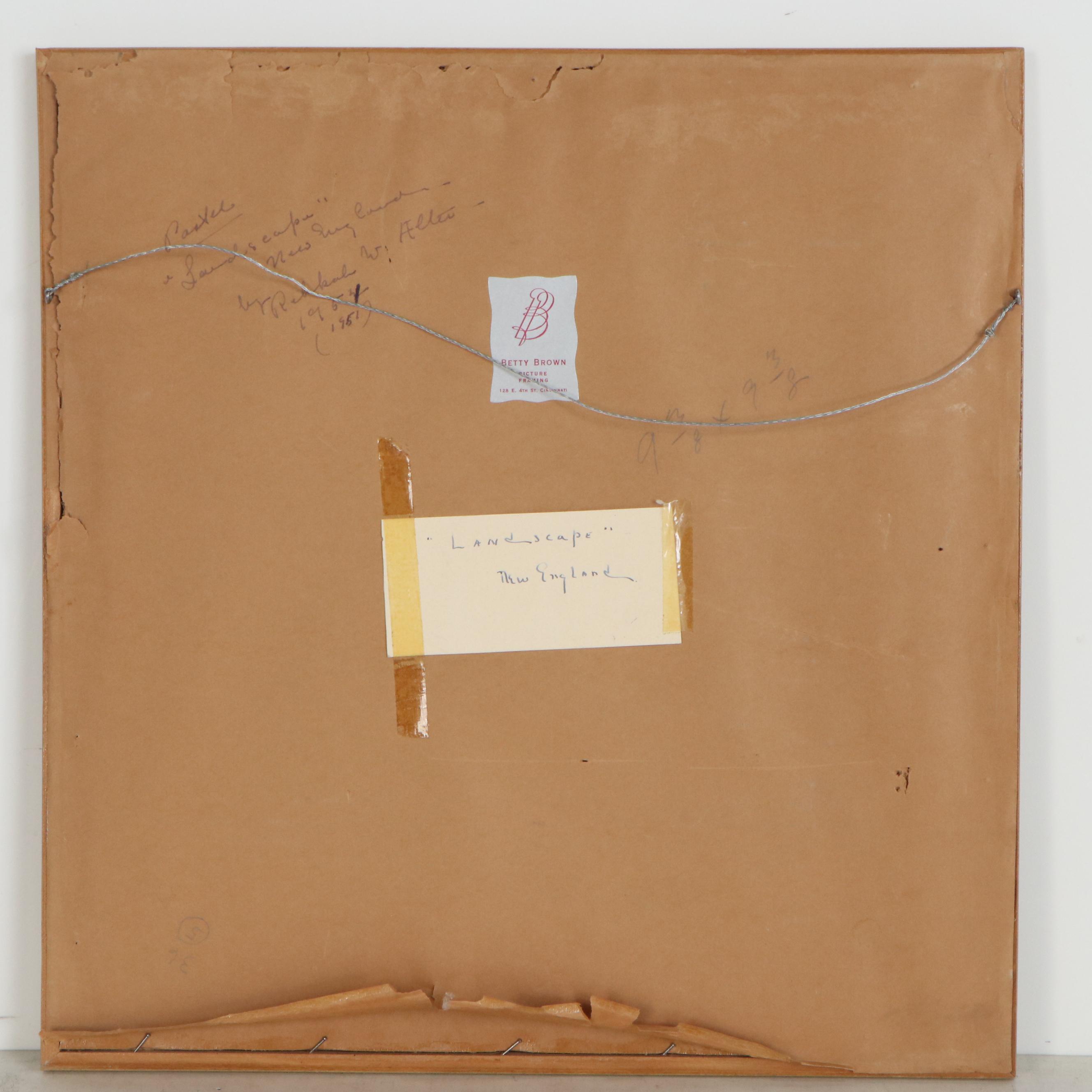 Rebekah Alter Pastel Drawing "Landscape," 1951