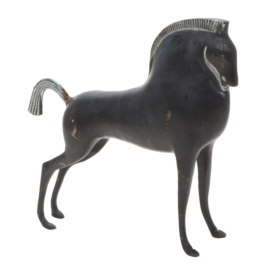 Metal Sculpture of Horse, Mid to Late 20th Century