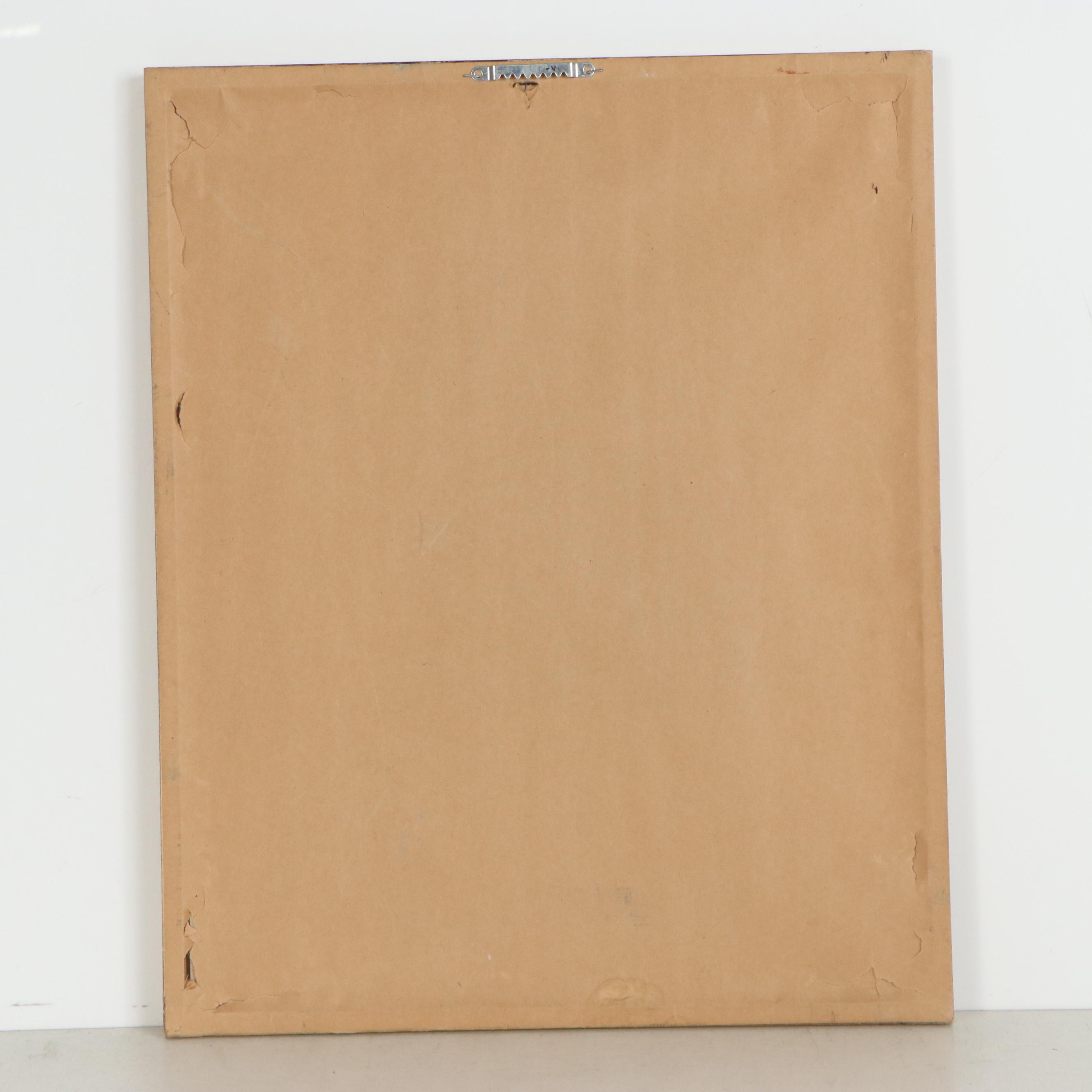 L. Gaydos Offset Lithograph of White Iris and Butterfly