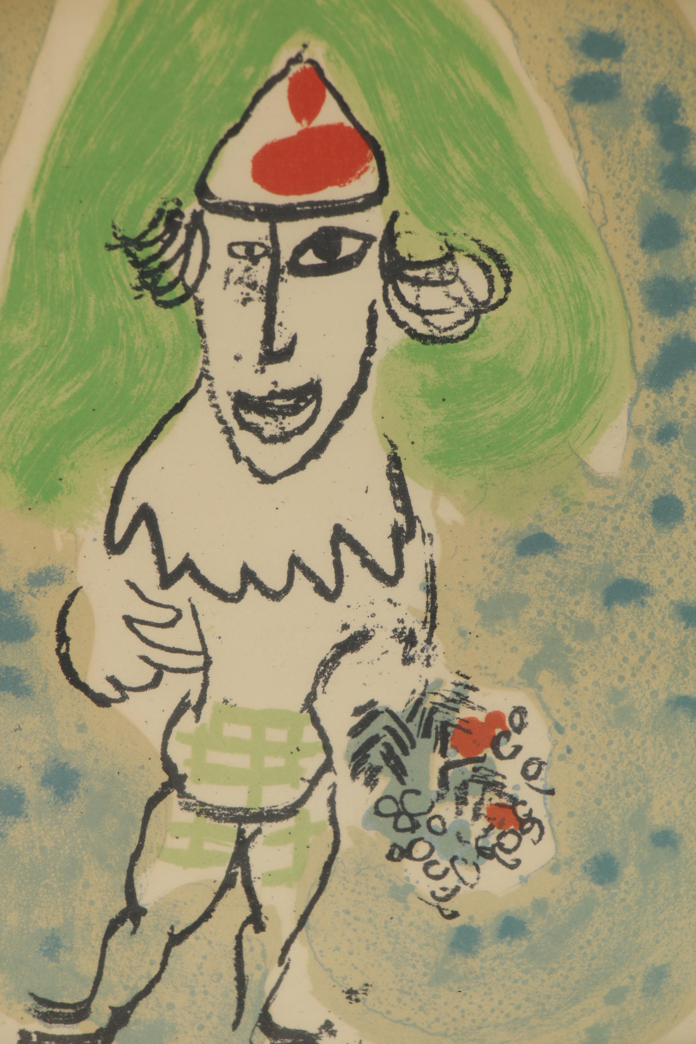 Marc Chagall Color Lithograph for the Catalogue of Galerie Redfern, 1966