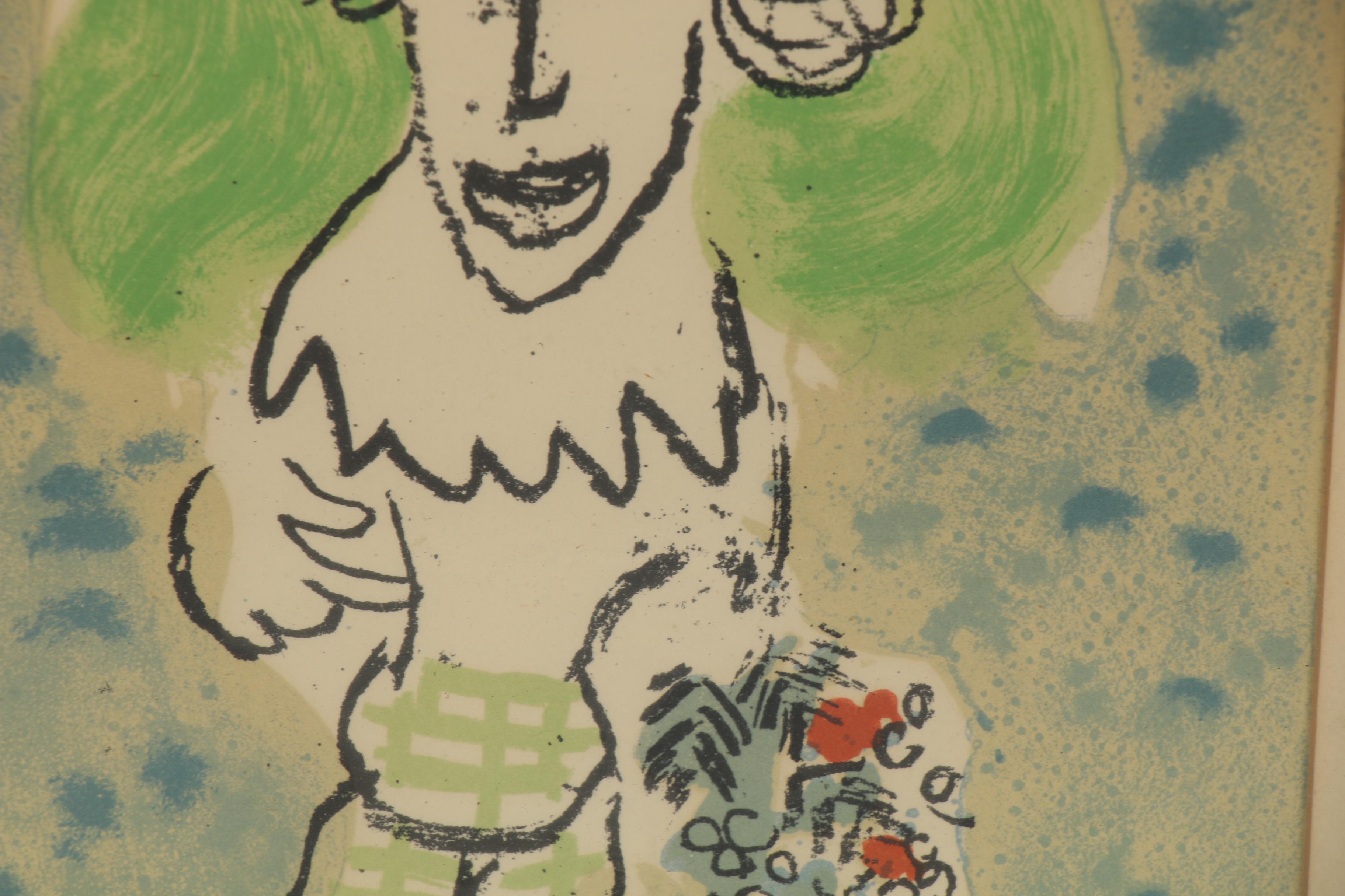 Marc Chagall Color Lithograph for the Catalogue of Galerie Redfern, 1966
