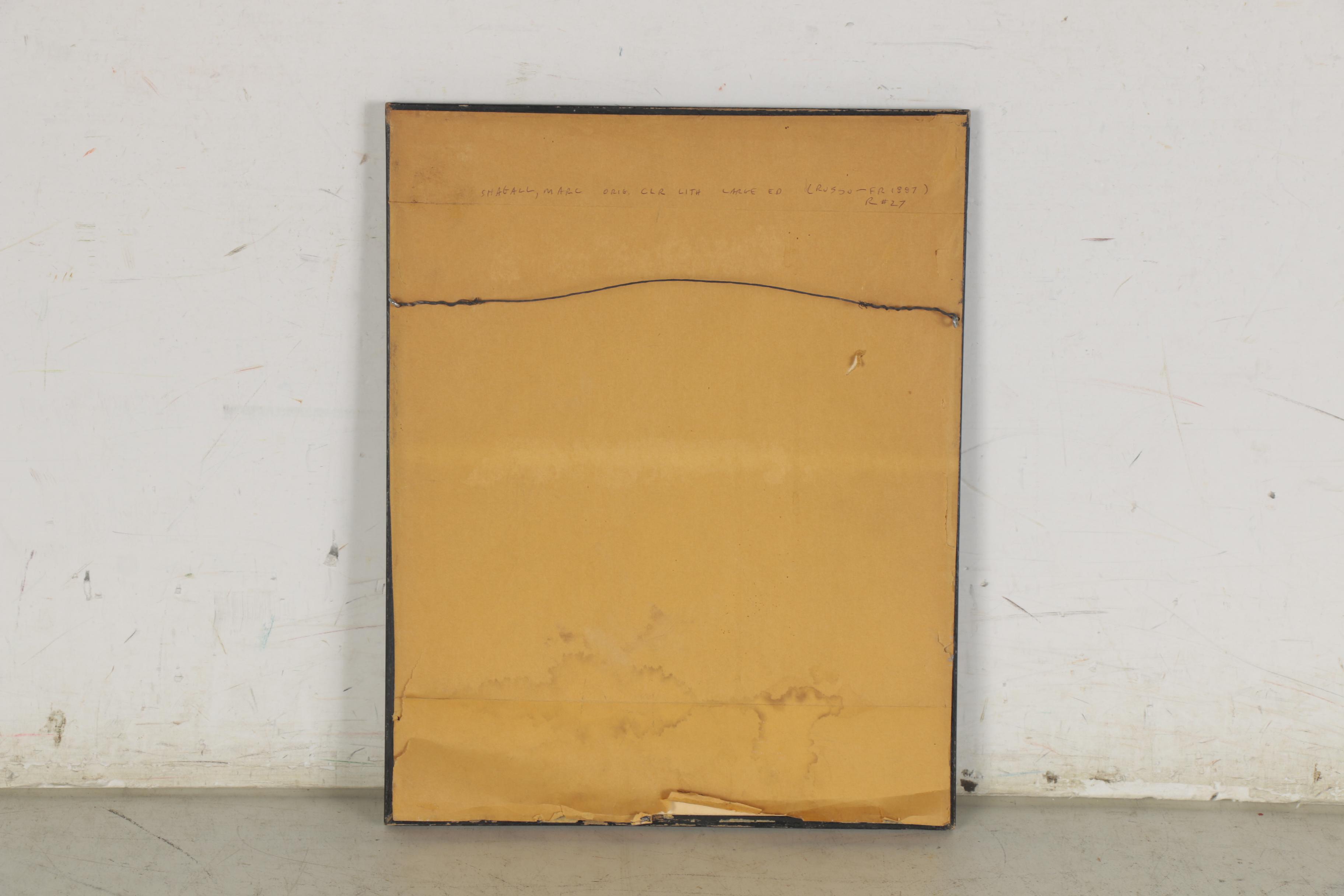 Marc Chagall Color Lithograph for the Catalogue of Galerie Redfern, 1966