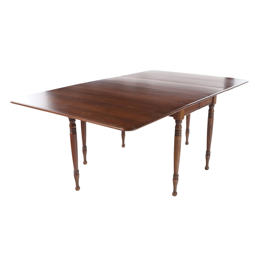 American Primitive Cherrywood Drop-Leaf Dining Table, Mid to Late 20th Century