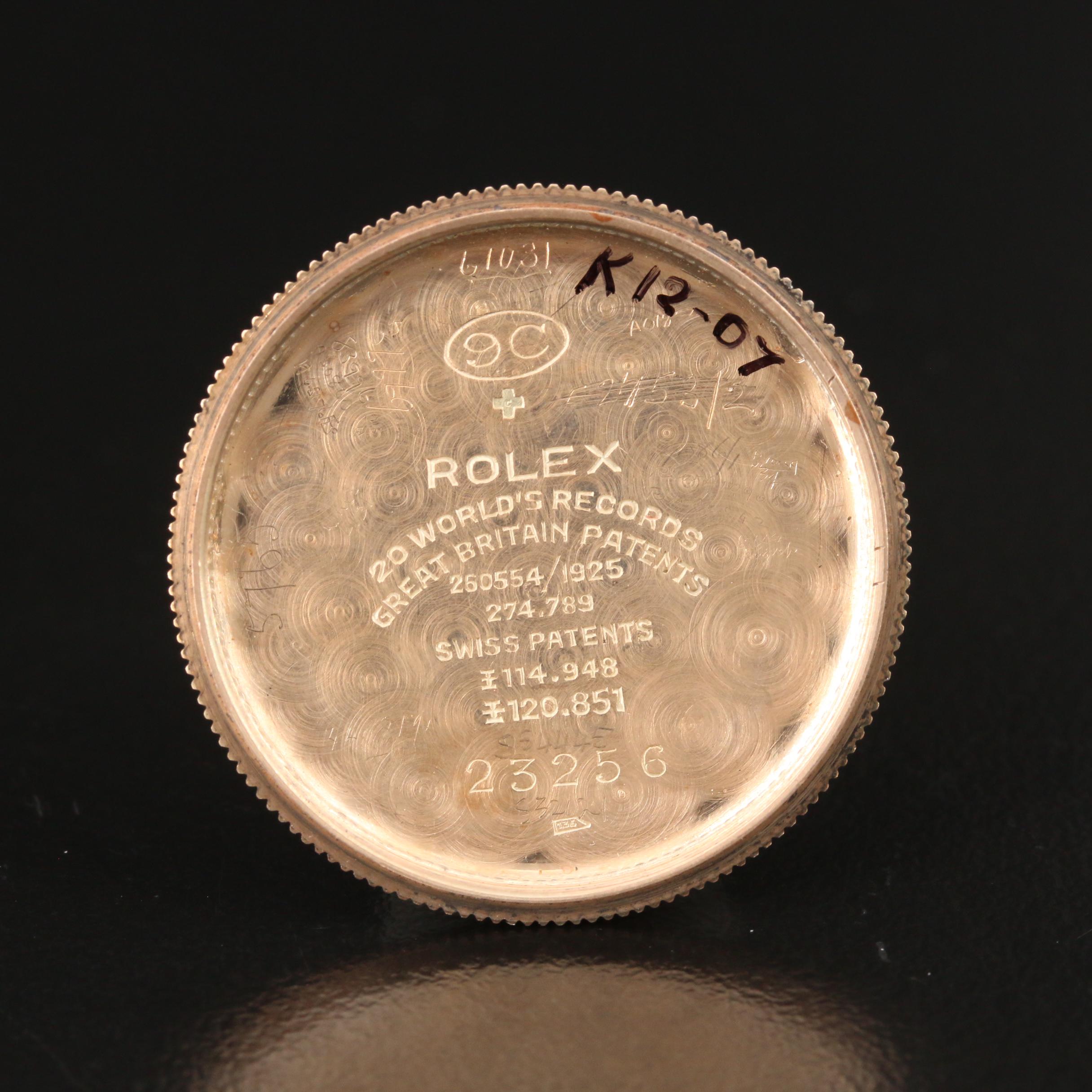 Rolex Oyster 9K Rose Gold Prima Stem Wind Watch