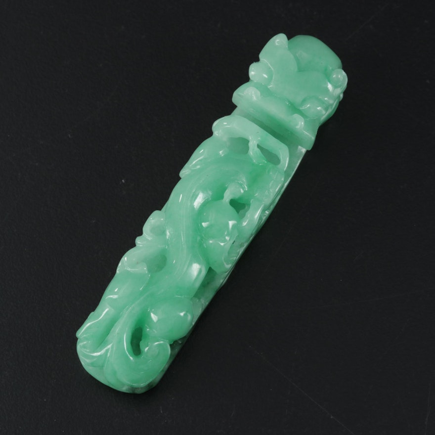 Chinese Carved Jadeite Dragon Buckle