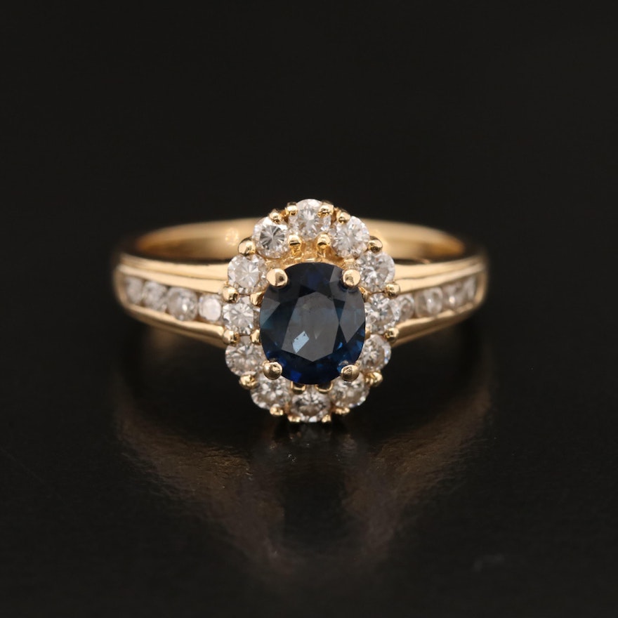 14K Sapphire and Diamond Ring