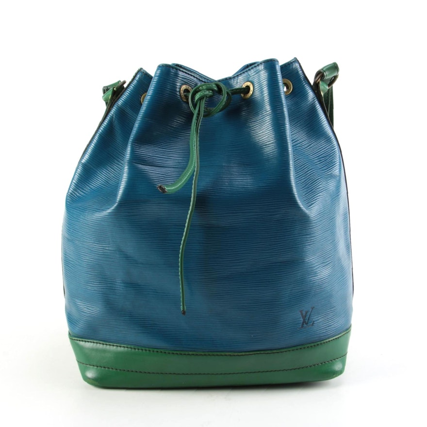 Modified Louis Vuitton Noé Bucket Bag in Toledo Blue Epi Leather