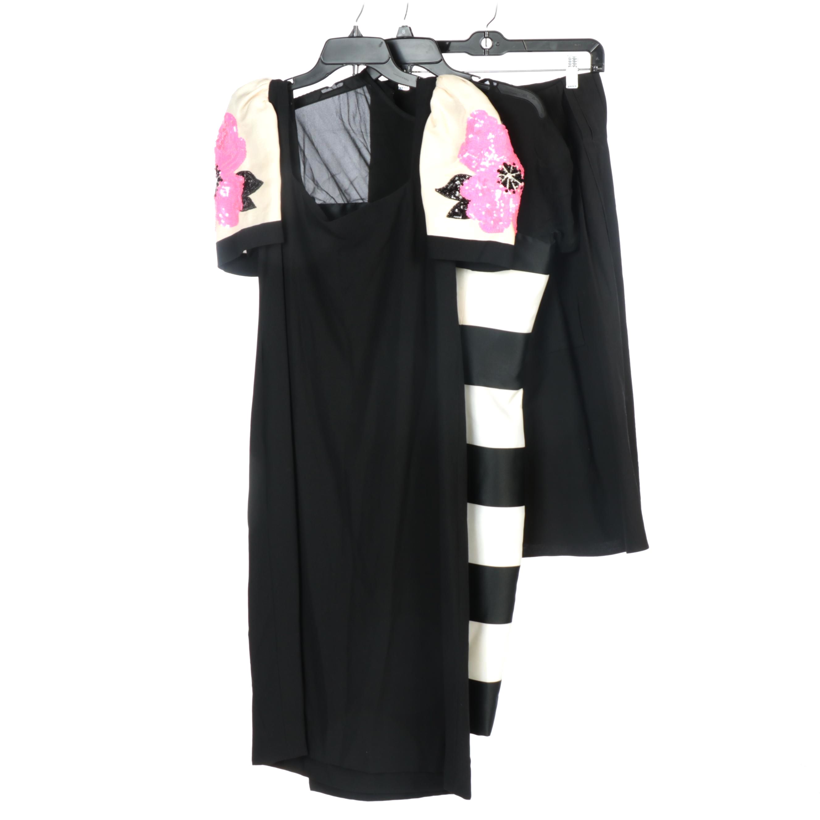 Prada, Bob Mackie, and Oscar de la Renta Studio Dresses and Black A-line Skirt