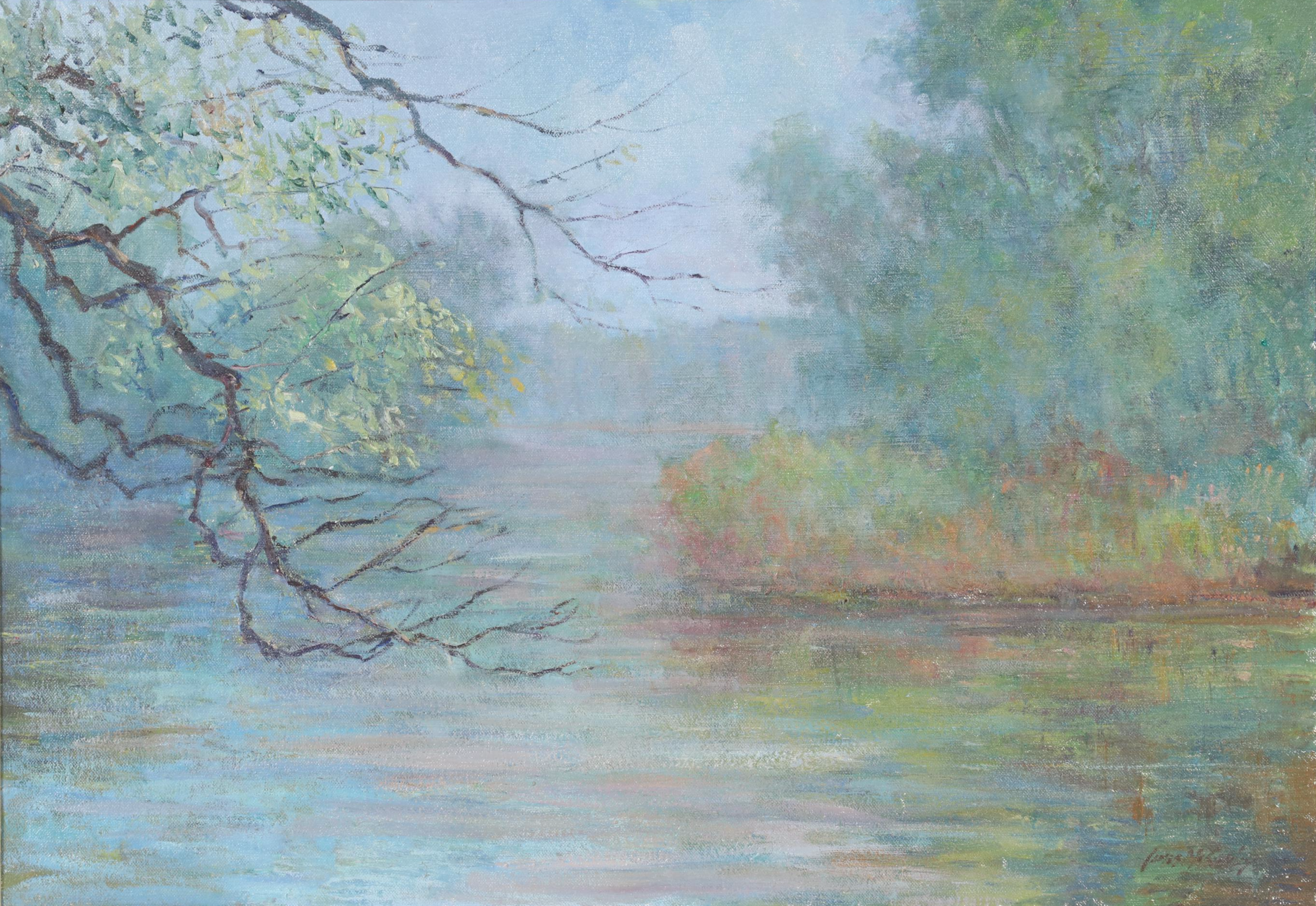 James McGinley Oil Painting "Morning Mist," Mid to Late 20th Century