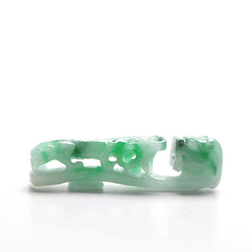 Chinese Carved Jadeite Dragon Buckle