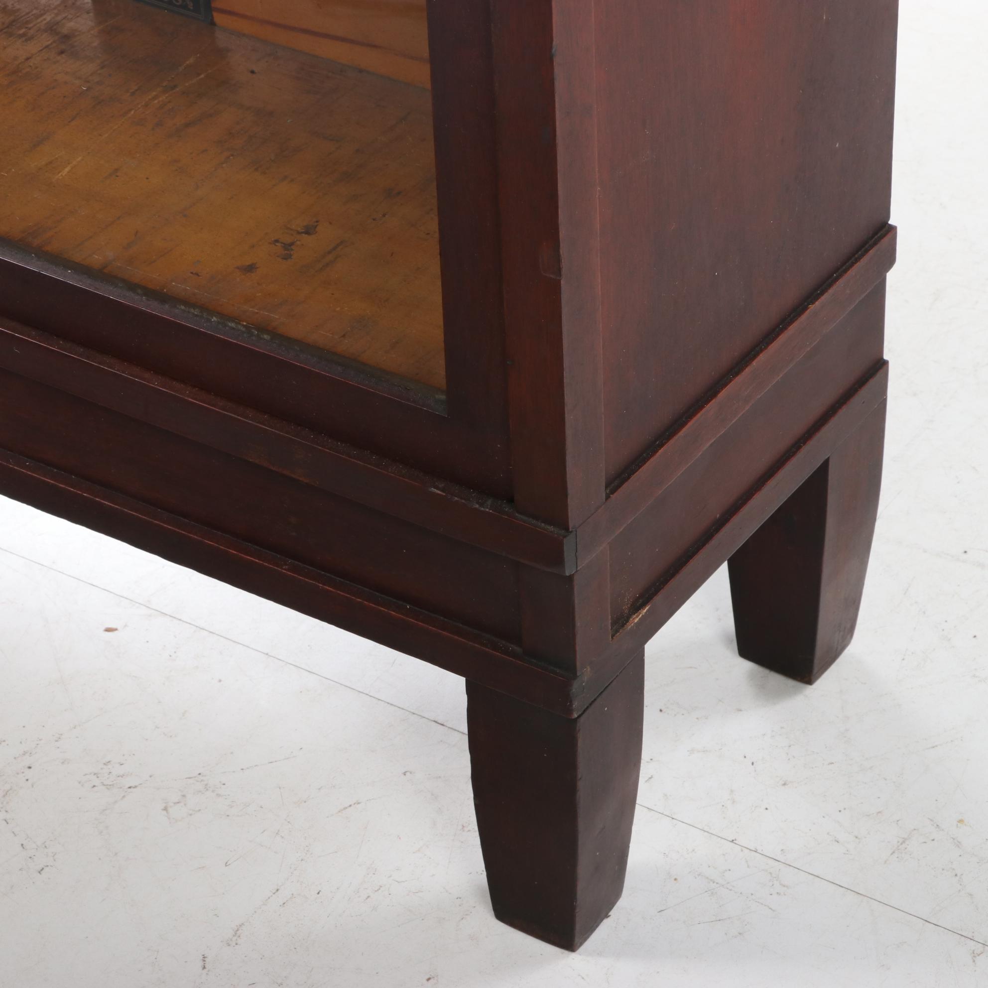 The Globe-Wernicke Co. Mahogany and Leaded Glass Two-Stack Barrister's Bookcase