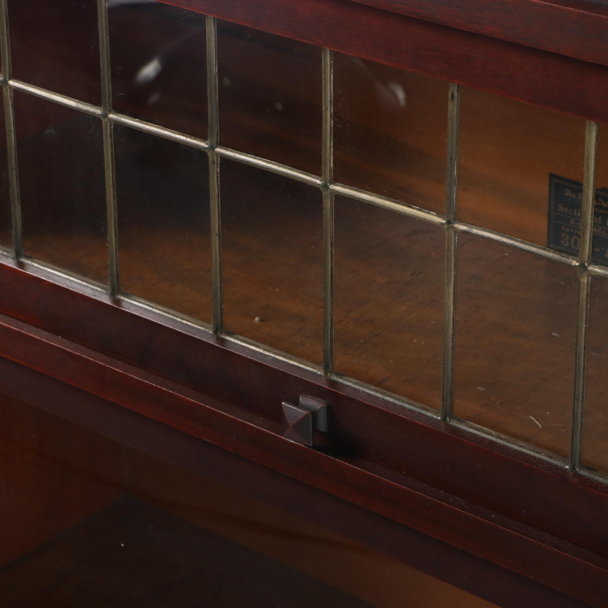 The Globe-Wernicke Co. Mahogany and Leaded Glass Two-Stack Barrister's Bookcase