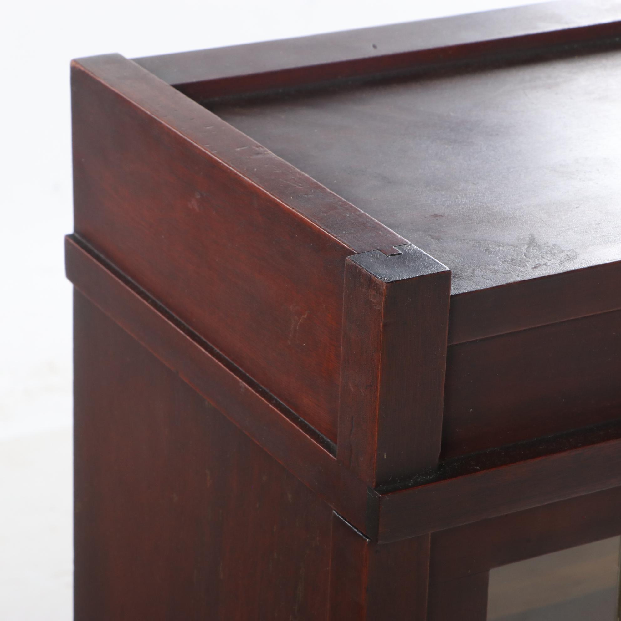 The Globe-Wernicke Co. Mahogany and Leaded Glass Two-Stack Barrister's Bookcase