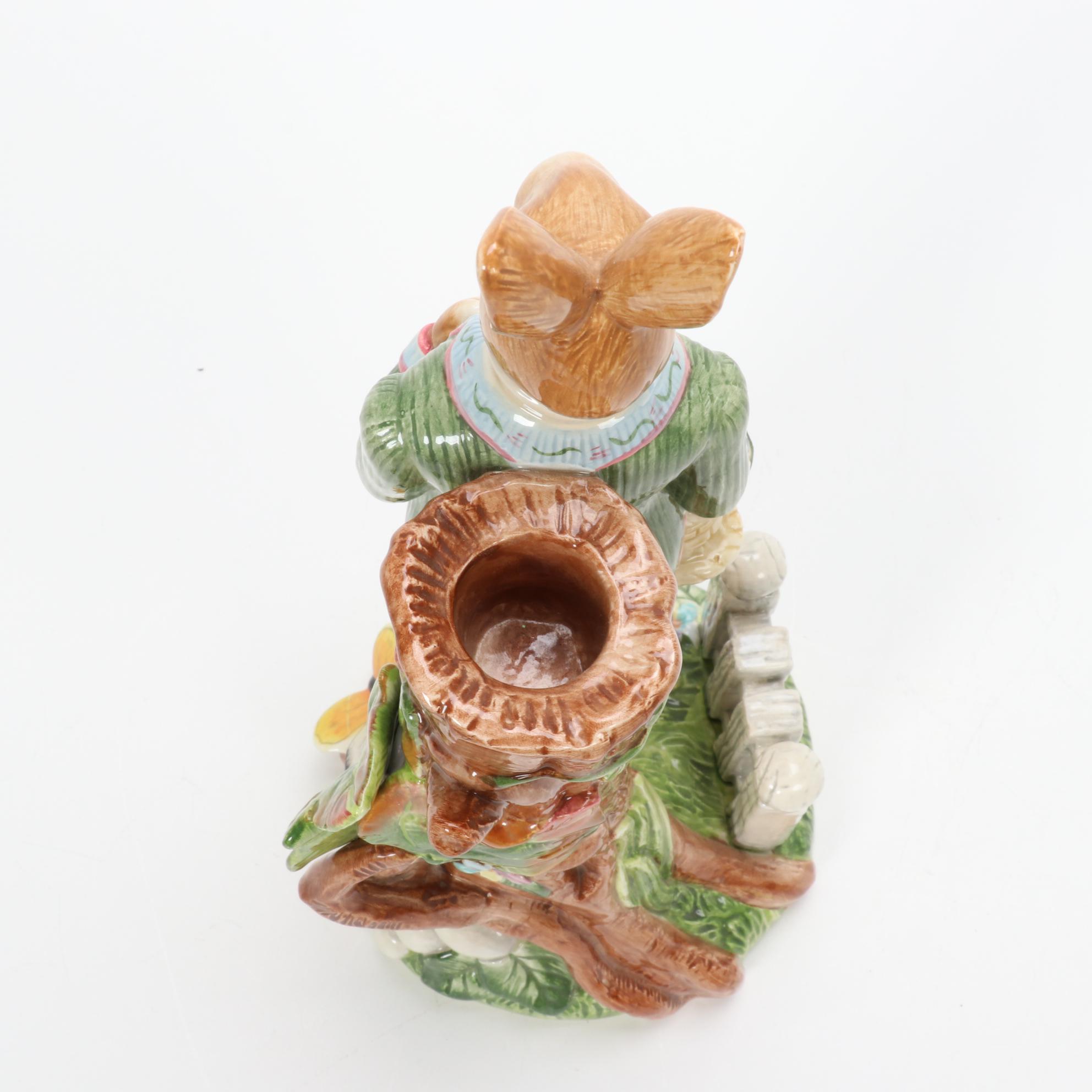 Fitz and Floyd "Old World Rabbits" Figurine Candlestick, 1999–2003