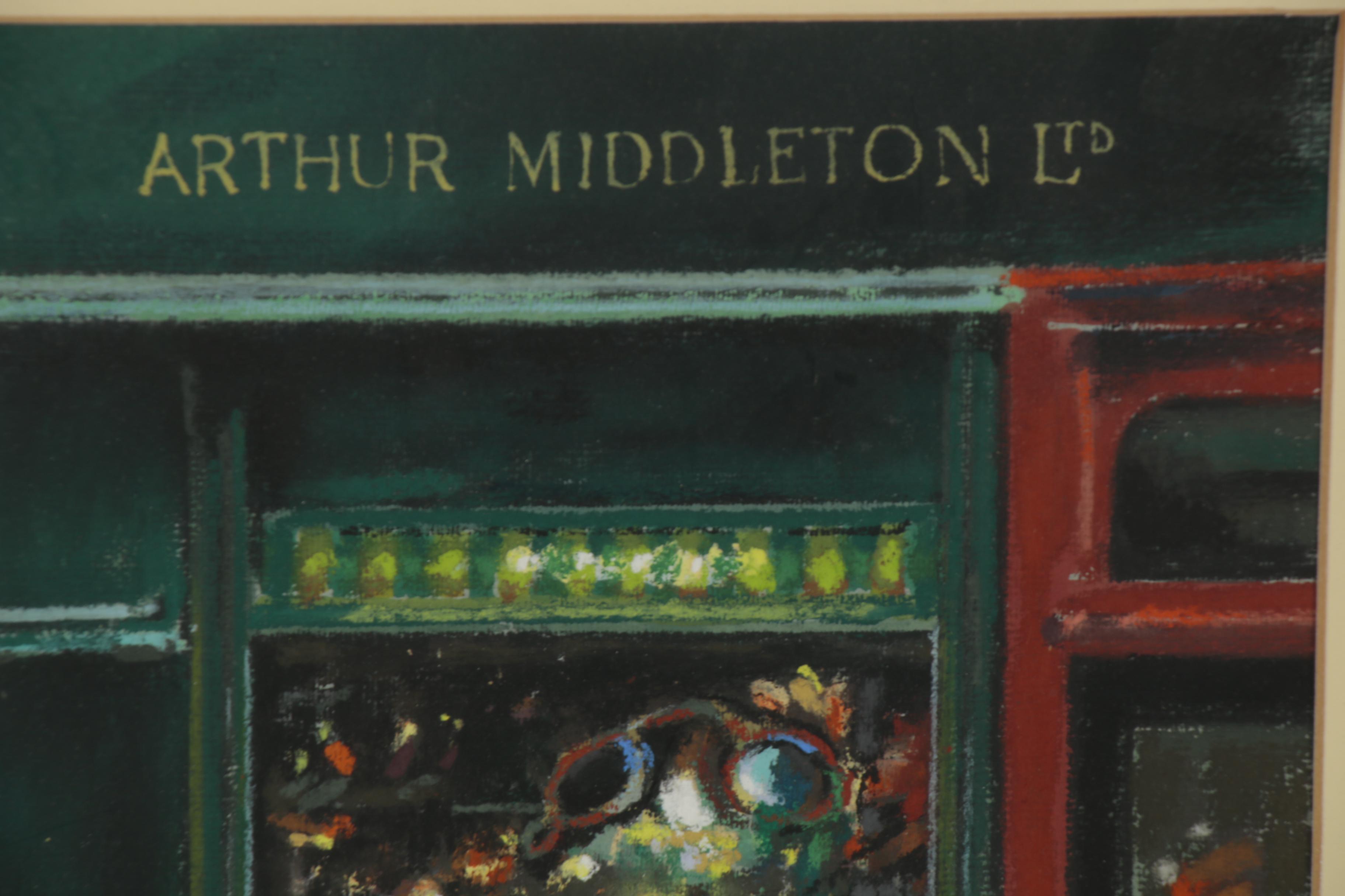 Gouache Painting of Arthur Middleton Ltd. at Covent Gardens, Late 20th Century