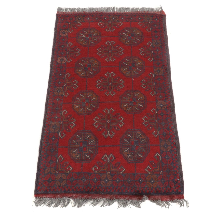 1'10 x 3'6 Hand-Knotted Afghan Kunduz Rug