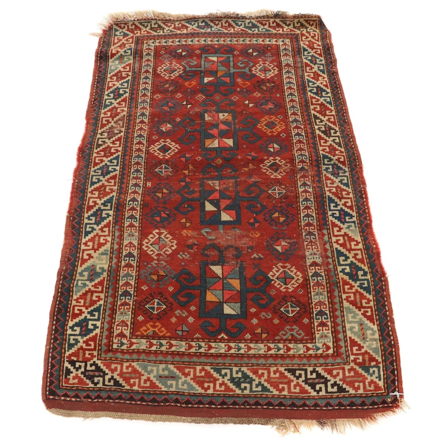 2'10 x 5' Hand-Knotted Caucasian Shirvan Wool Area Rug