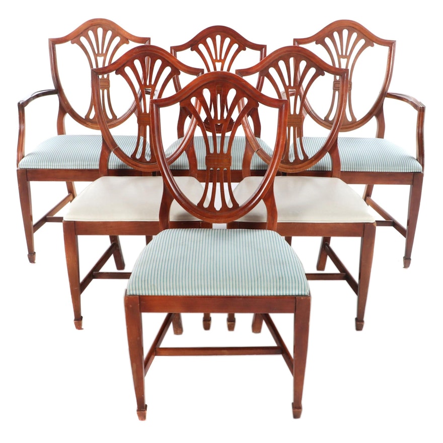 Six Federal Style Mahogany-Stained Dining Chairs, Mid to Late 20th Century