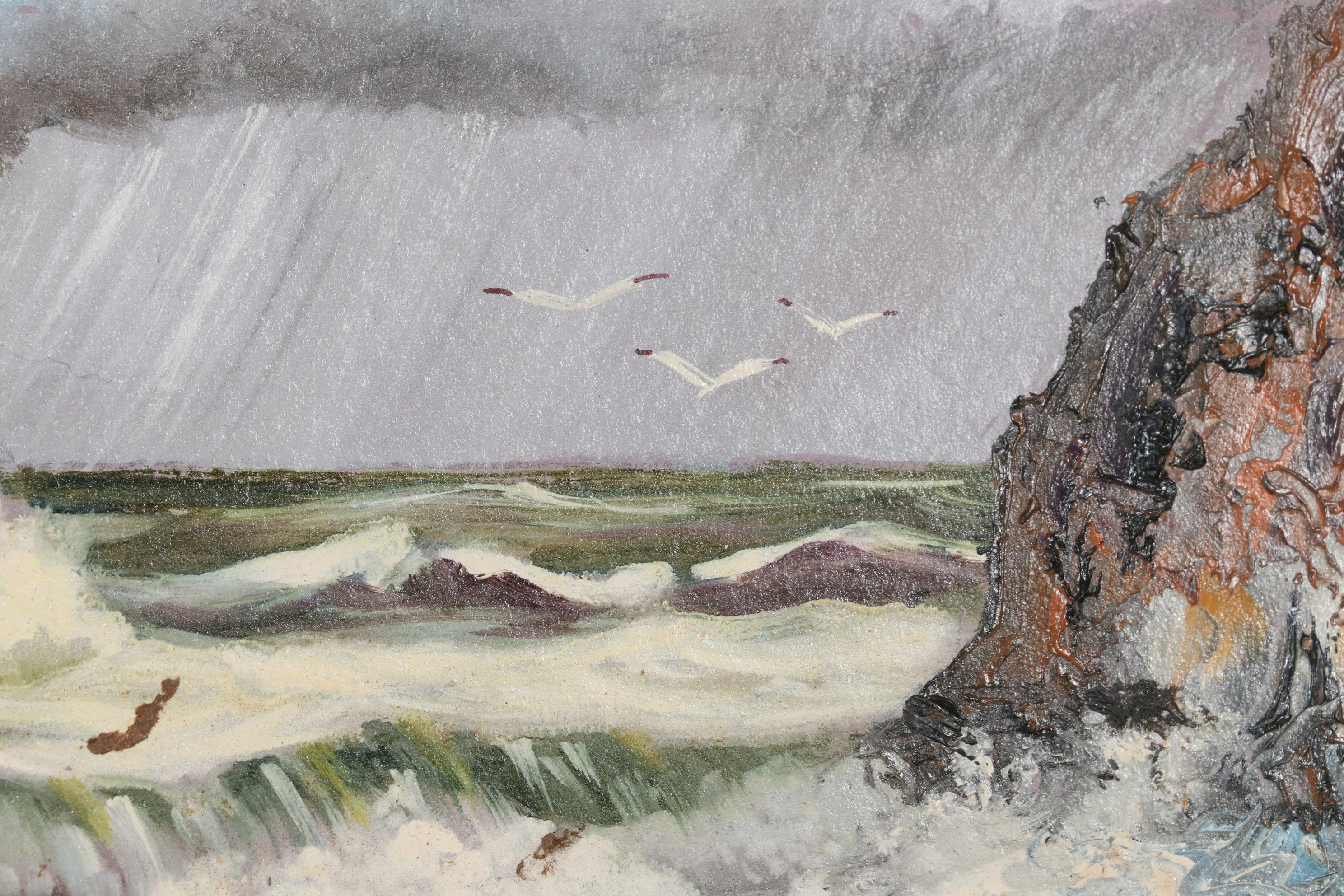 Burl Chalmers Oil Painting of Stormy Seascape