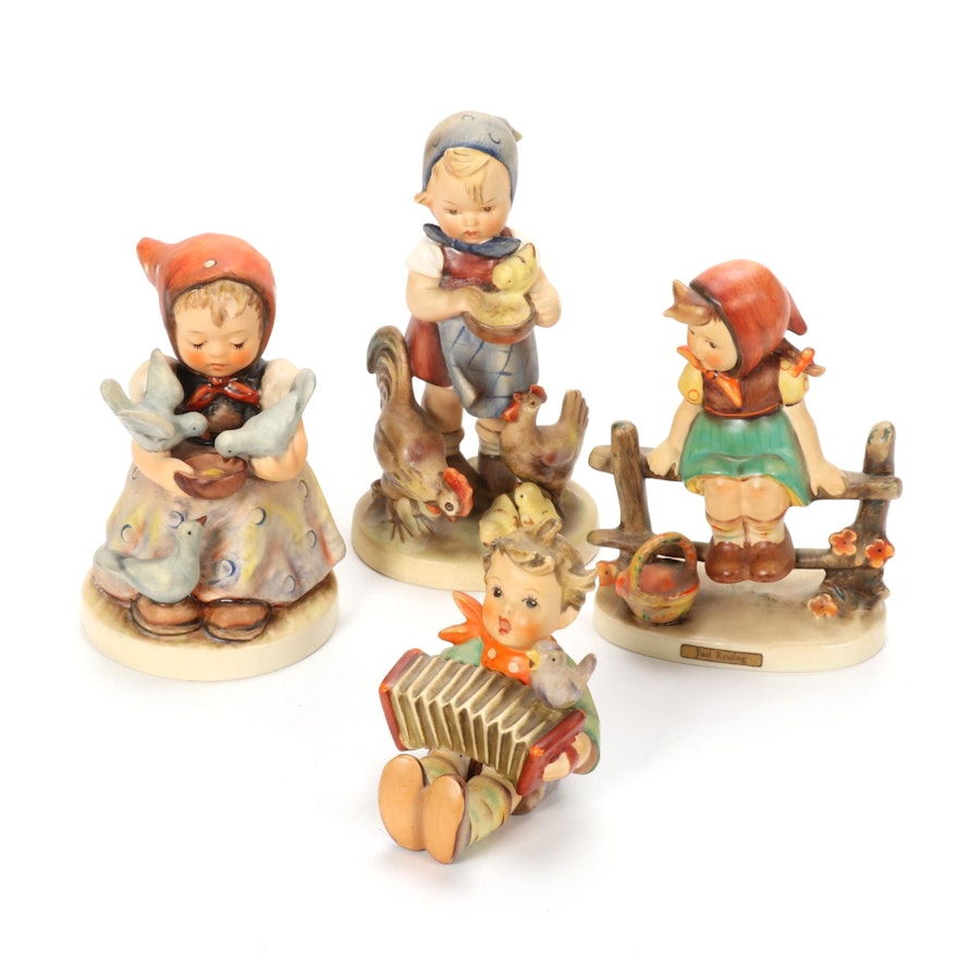 Goebel "Just Resting" and Other Porcelain Hummel Figurines, Mid-20th Century