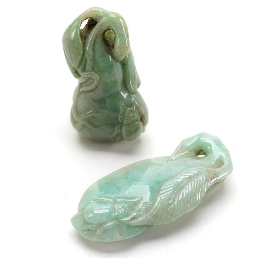 East Asian Nephrite Vegetable Figurines