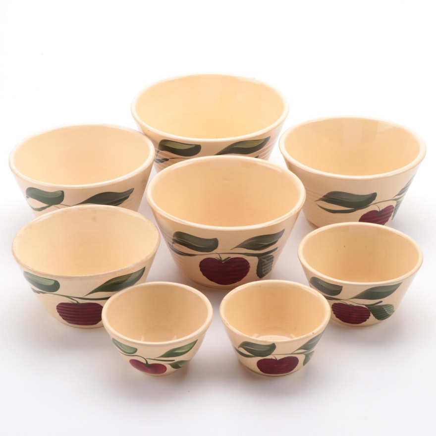 Watt Pottery "Apple" Stoneware Mixing Bowls, 1952–1965