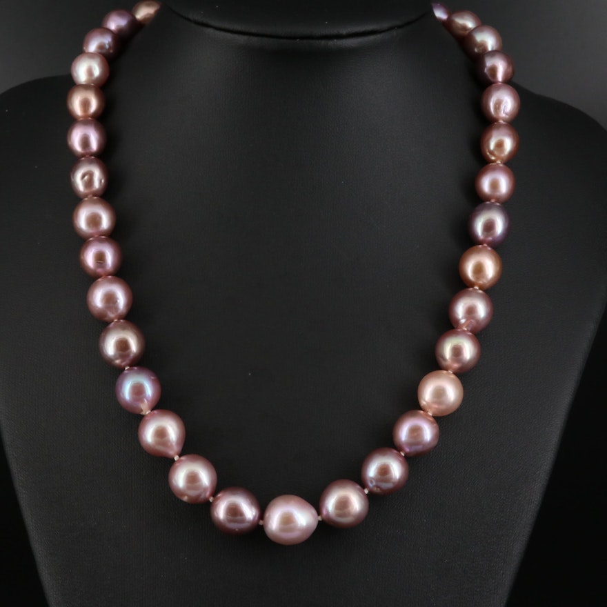 Semi-Baroque Pearl Necklace with 14K Clasp