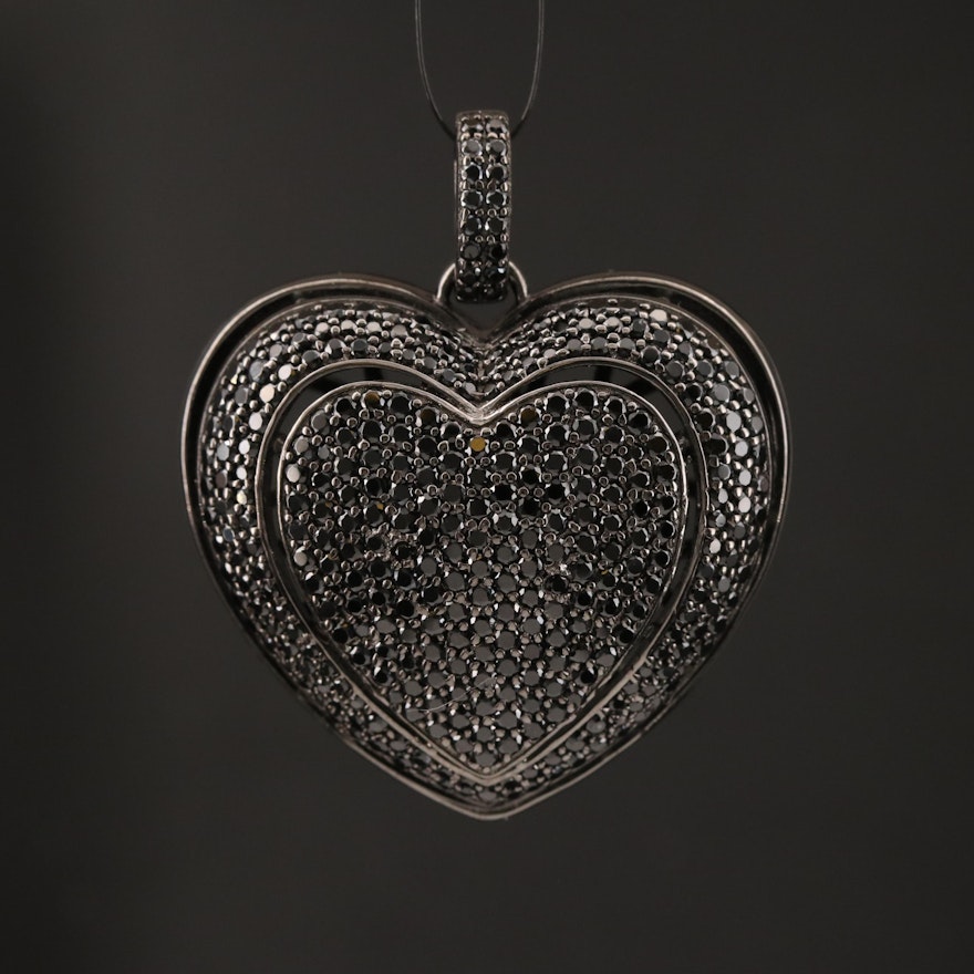 Sterling Spinel Heart Pendant
