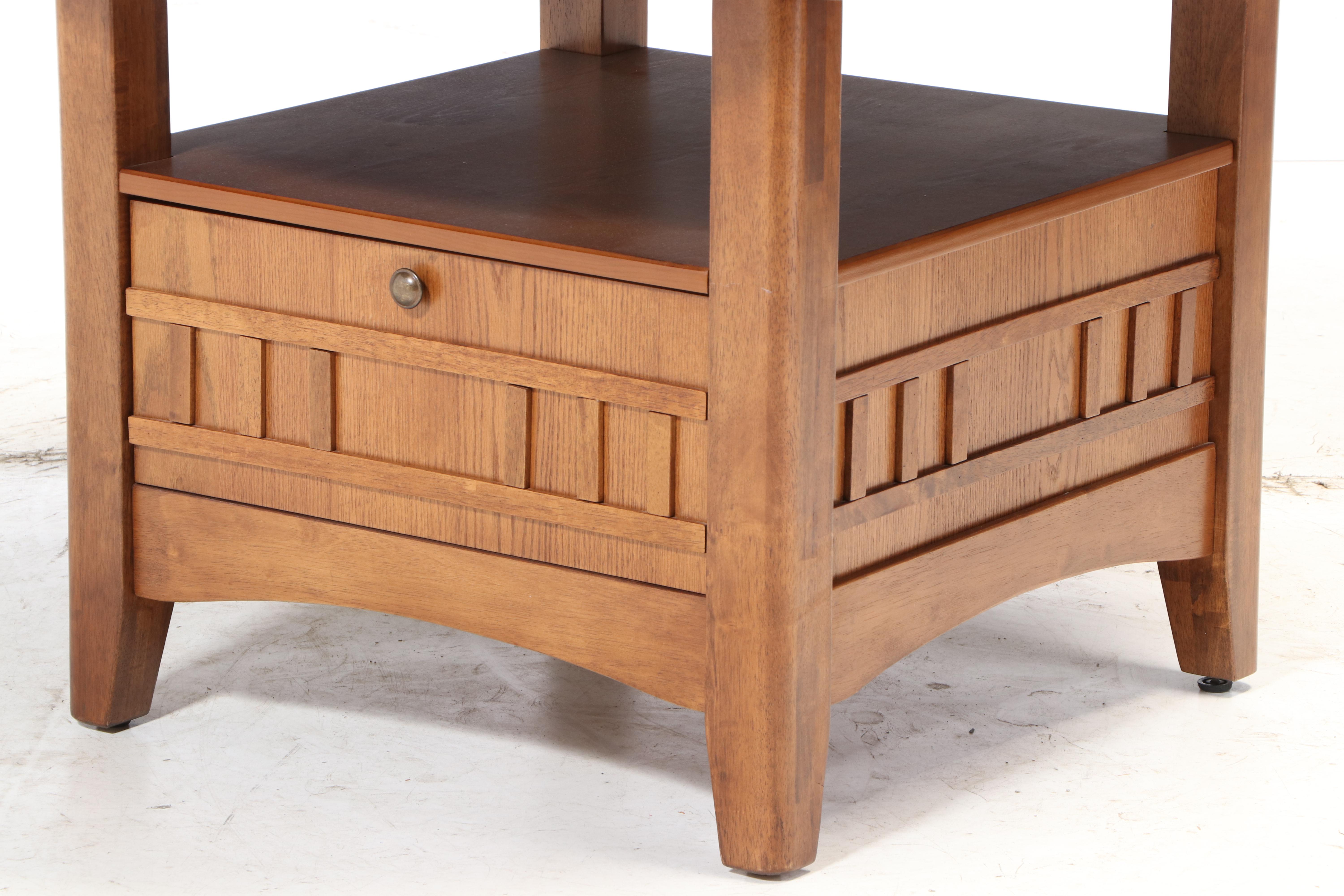 Arts & Crafts Mission Style Expandable Dining Table with Four Side Chairs