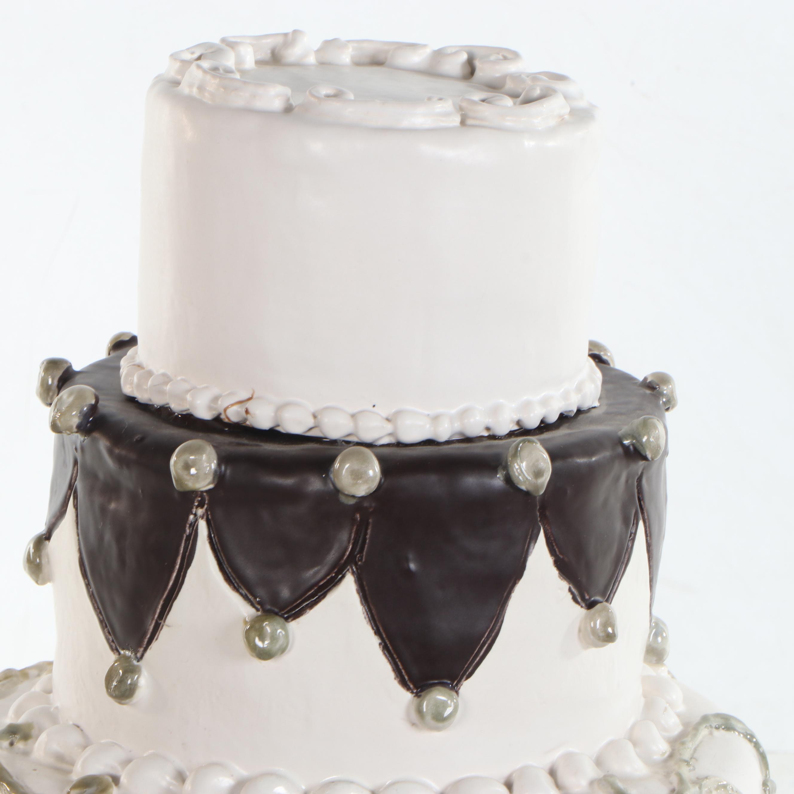 Jeff Nebeker Realist Ceramic Wedding Cake Sculpture, 1997