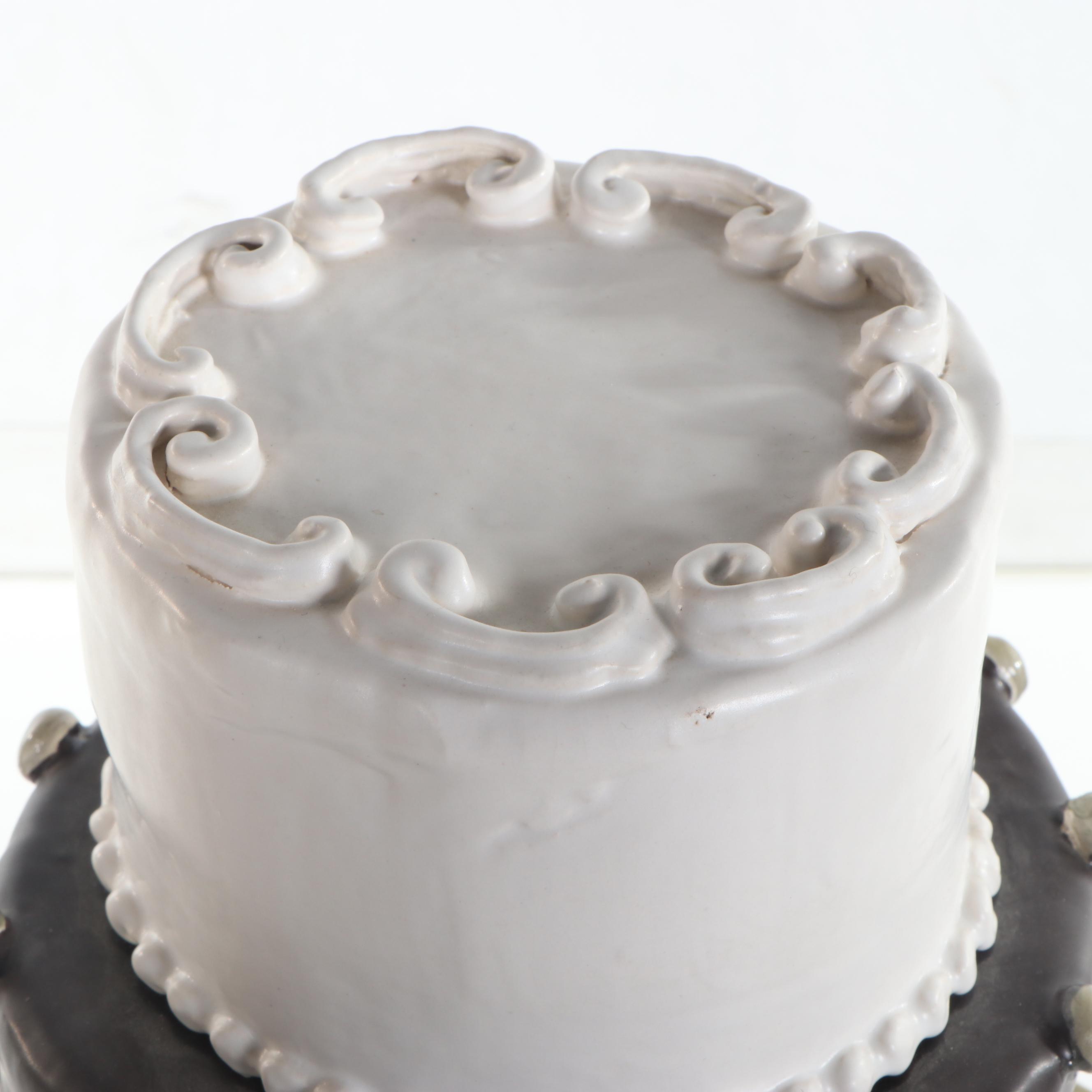 Jeff Nebeker Realist Ceramic Wedding Cake Sculpture, 1997