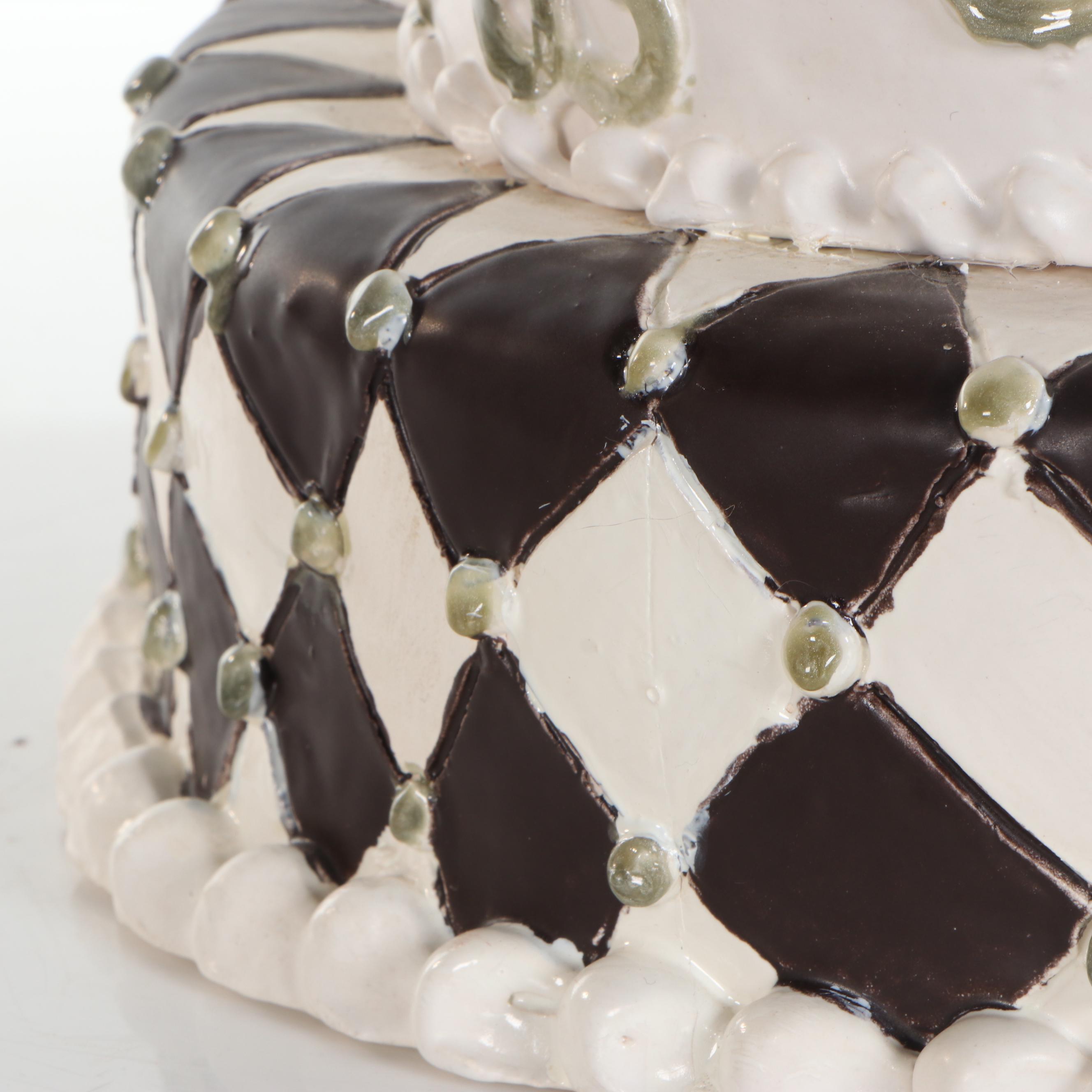 Jeff Nebeker Realist Ceramic Wedding Cake Sculpture, 1997