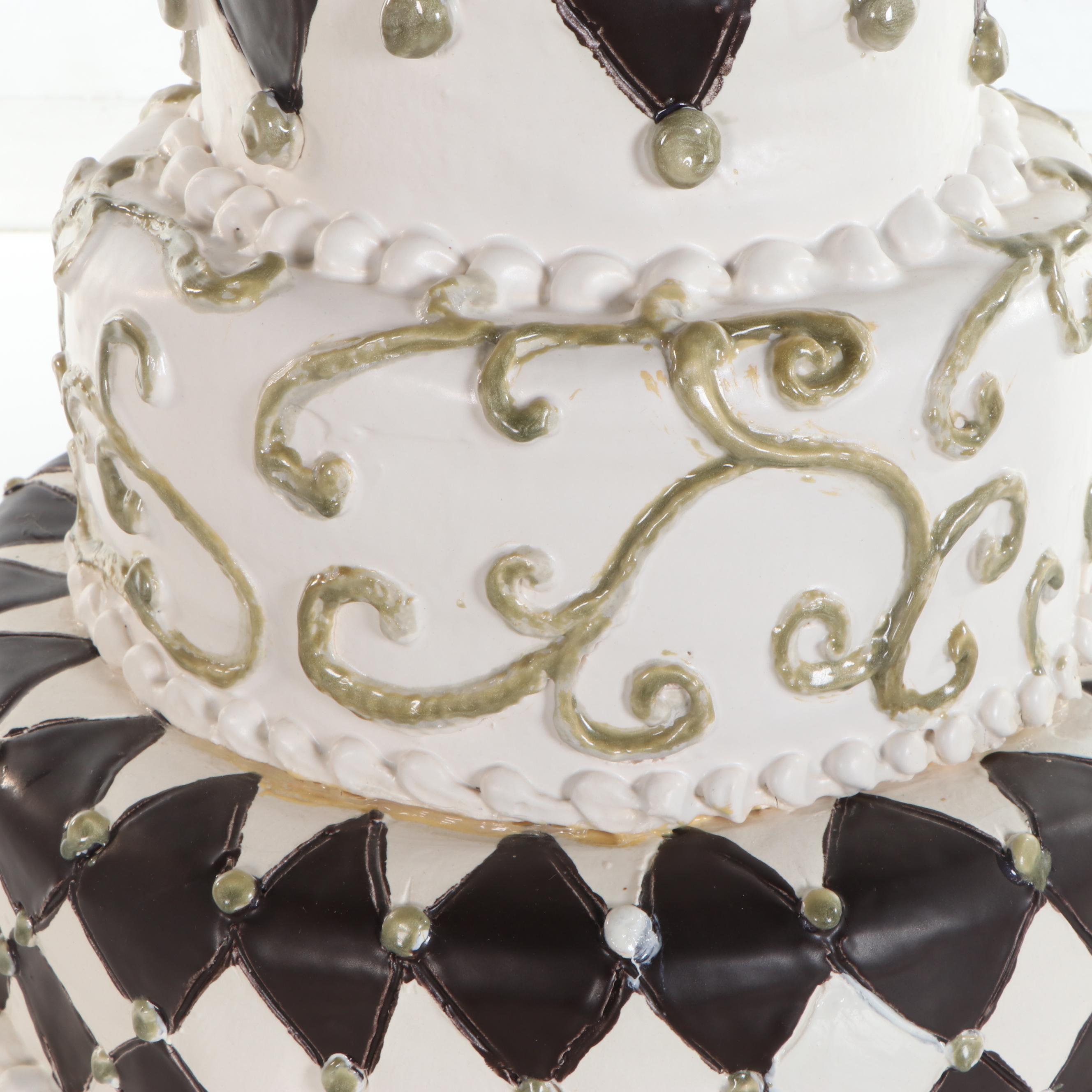 Jeff Nebeker Realist Ceramic Wedding Cake Sculpture, 1997