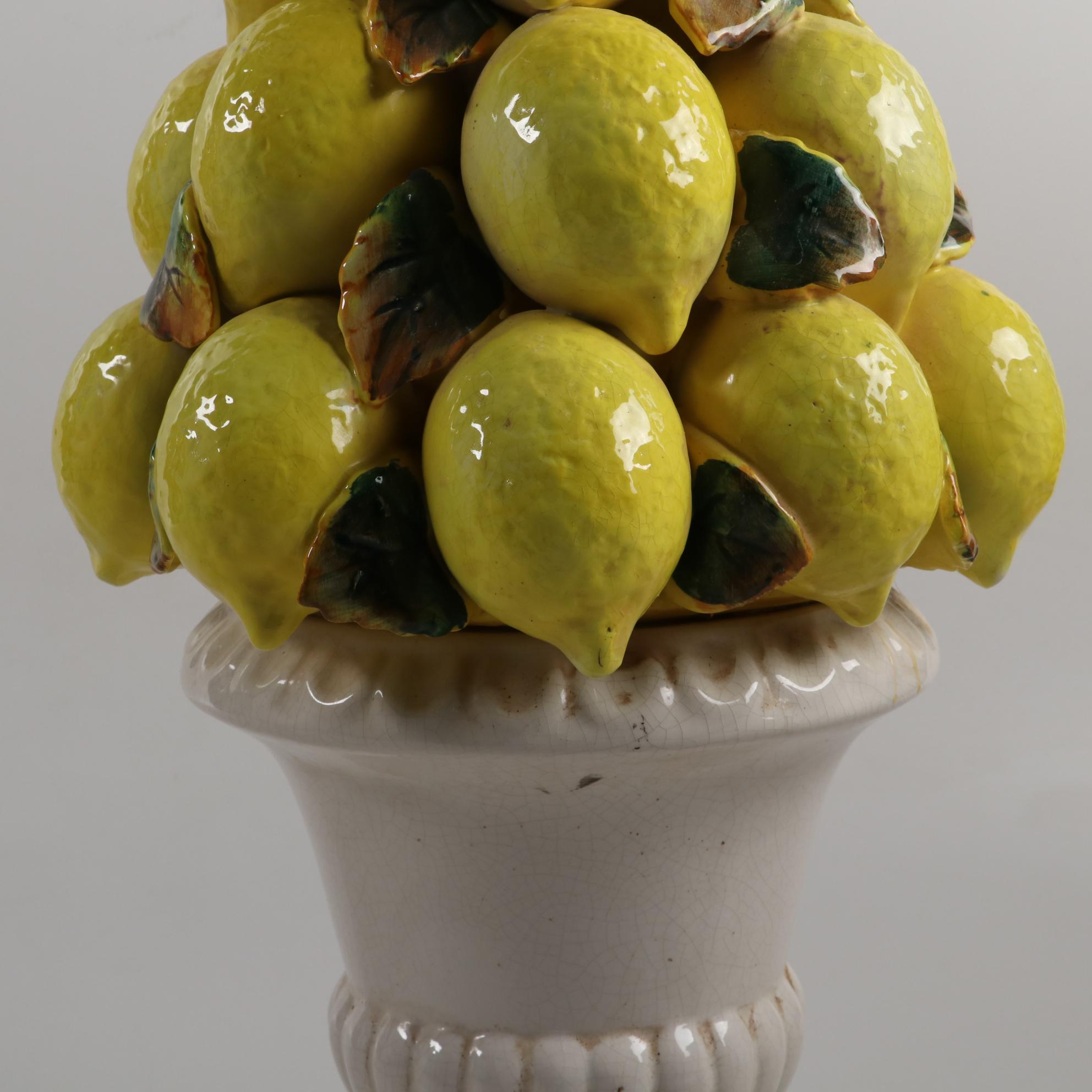 Ceramic Lemon Topiary Centerpiece