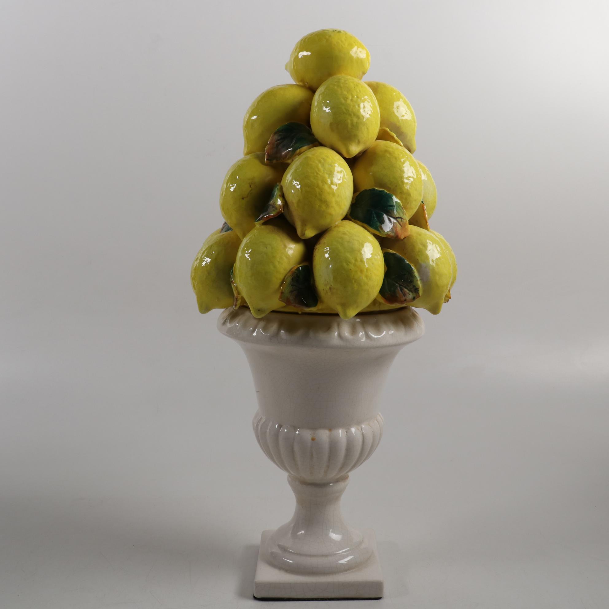 Ceramic Lemon Topiary Centerpiece