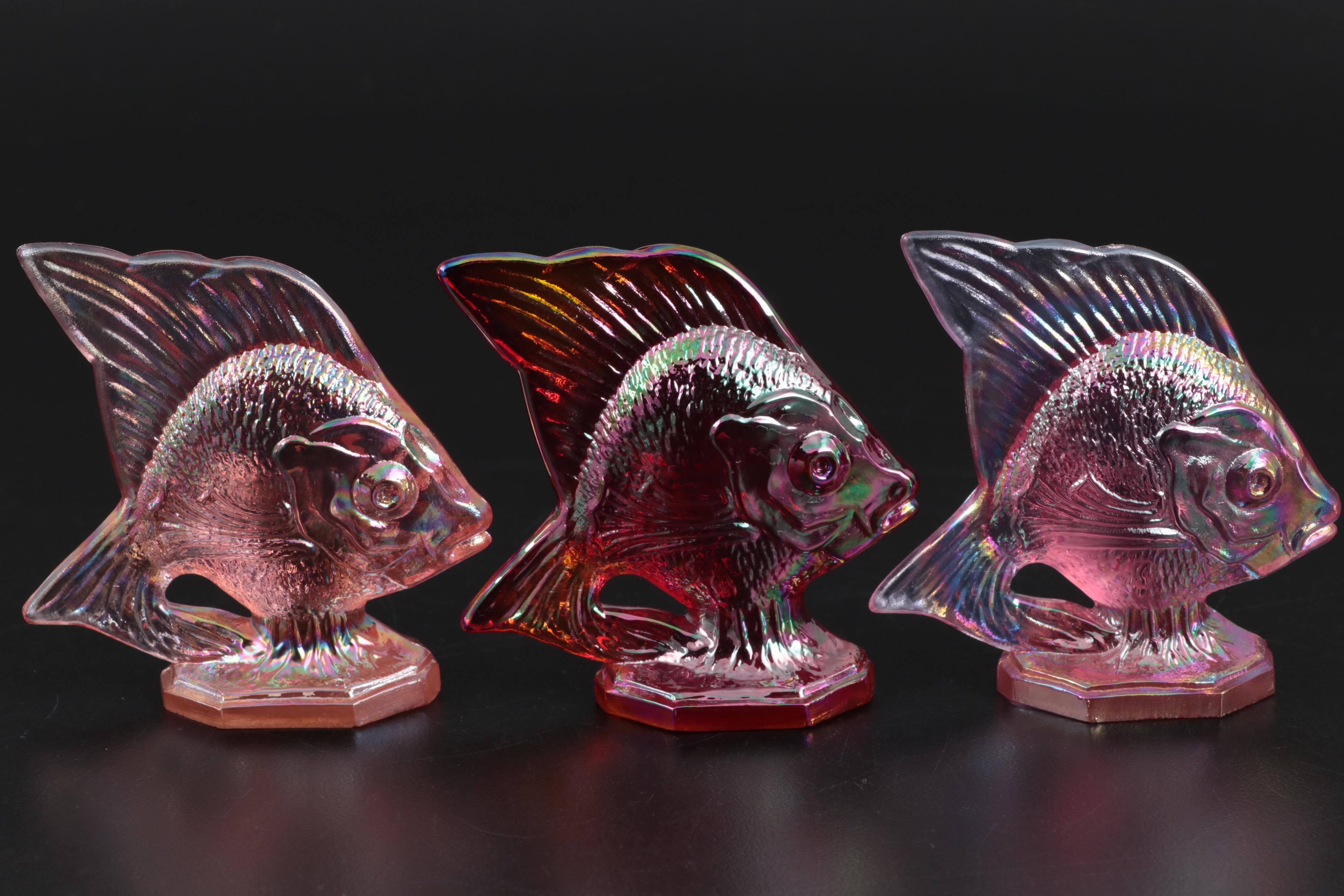 Fenton Carnival Glass "Sunfish" Figurines and Fenton Glass Figurines