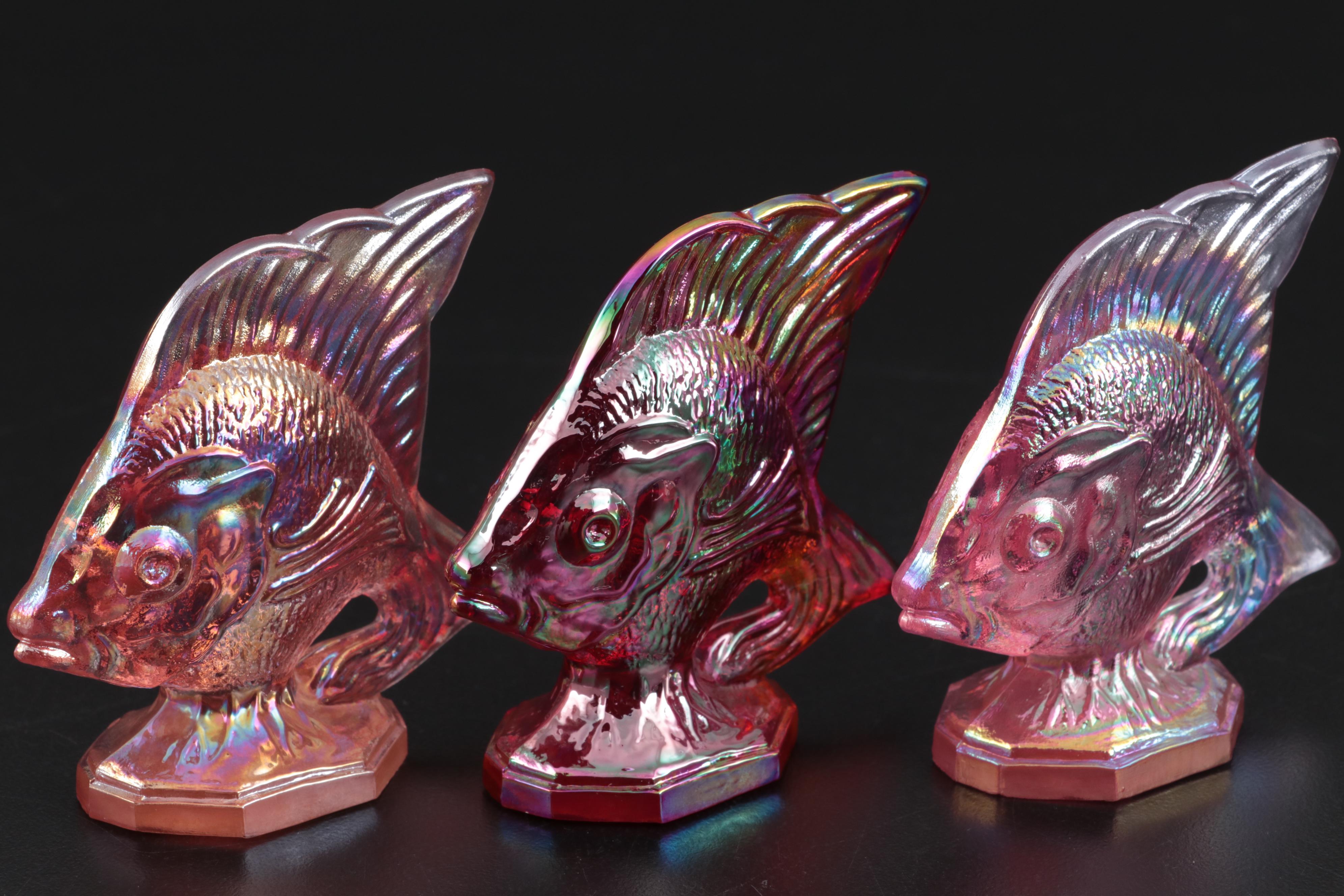 Fenton Carnival Glass "Sunfish" Figurines and Fenton Glass Figurines