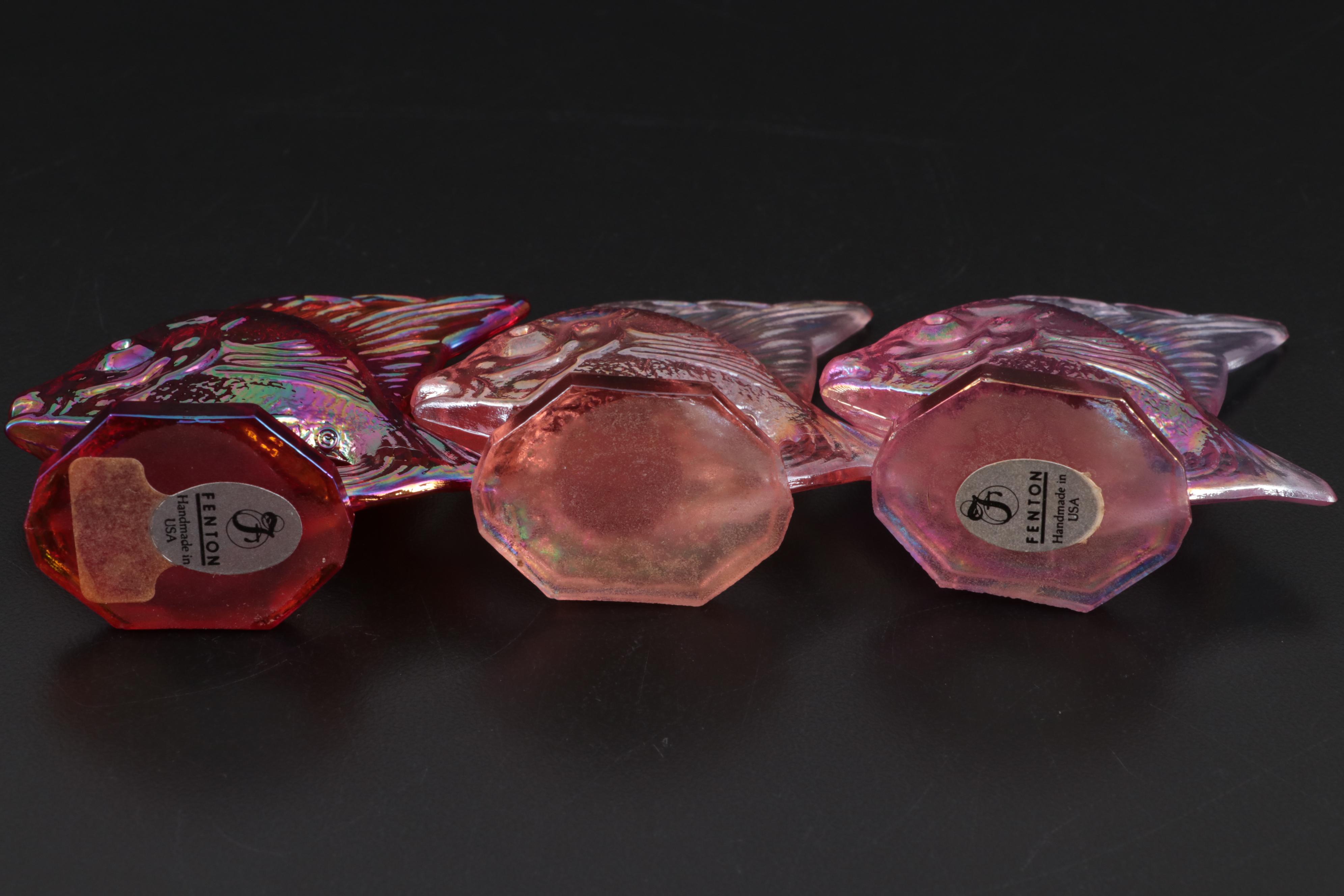 Fenton Carnival Glass "Sunfish" Figurines and Fenton Glass Figurines