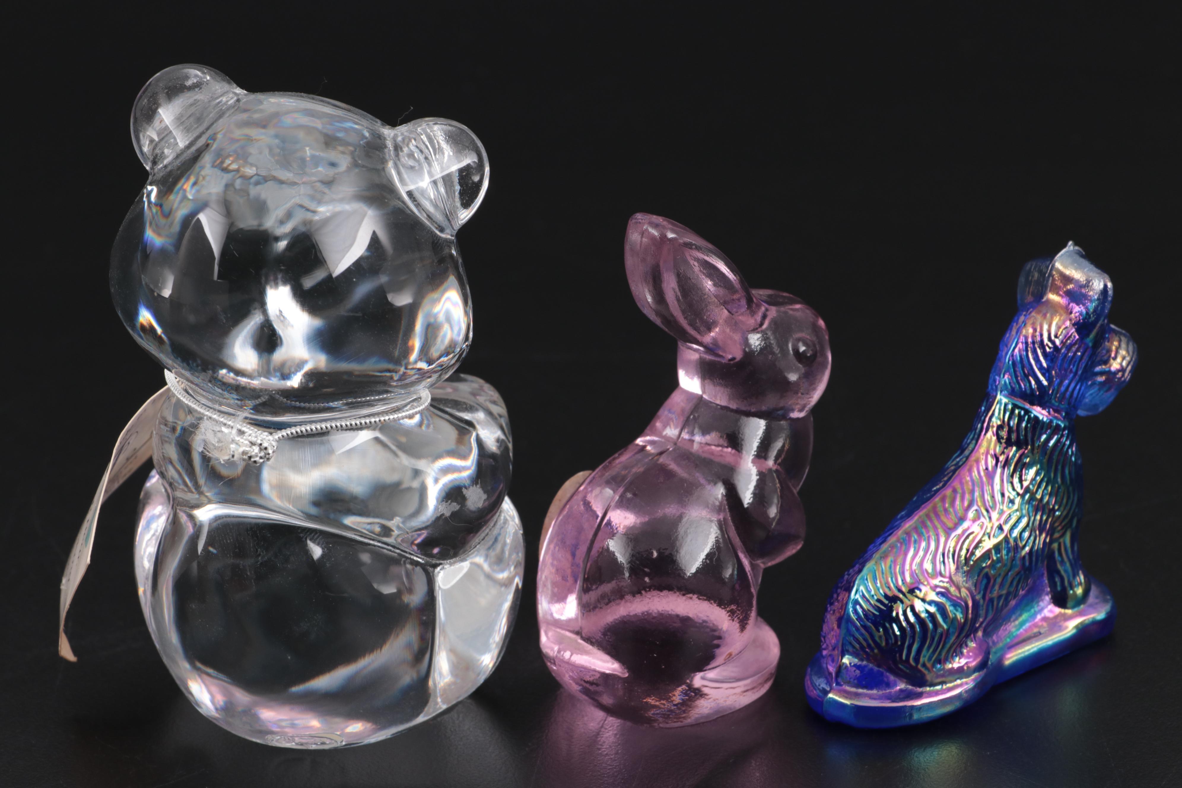 Fenton Carnival Glass "Sunfish" Figurines and Fenton Glass Figurines