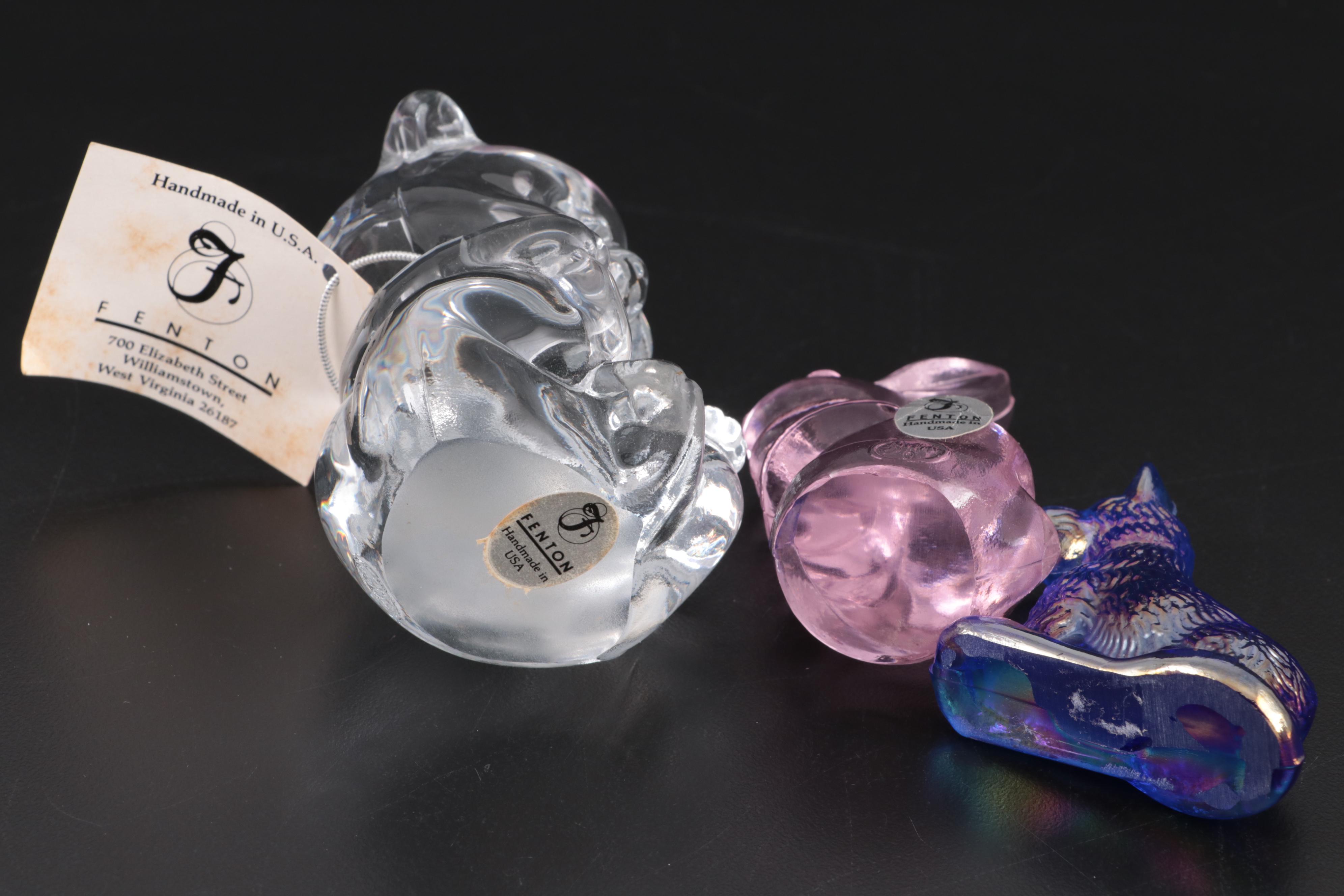 Fenton Carnival Glass "Sunfish" Figurines and Fenton Glass Figurines