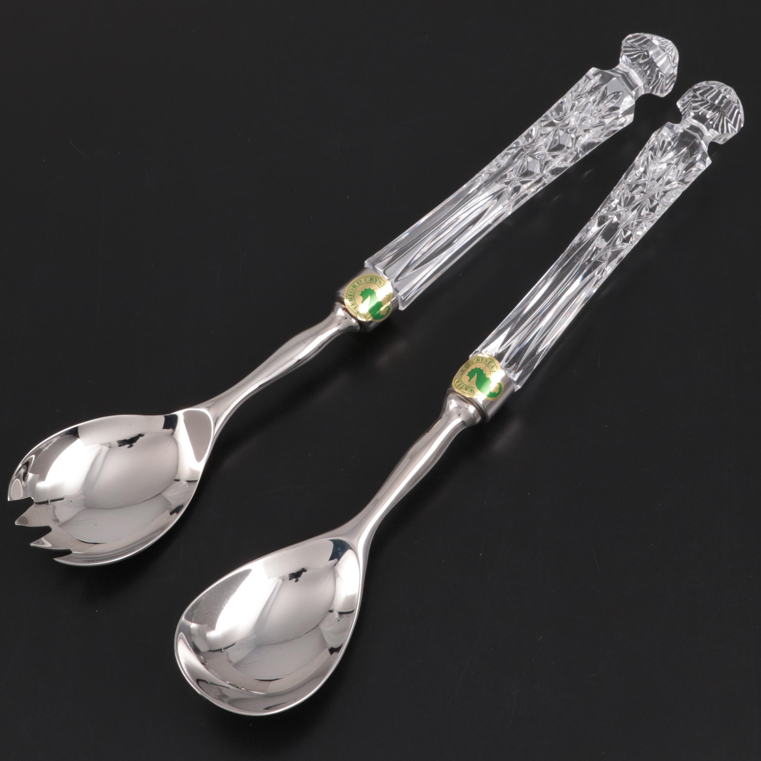 Waterford Crystal "Lismore" Salad Serving Set with Original Box