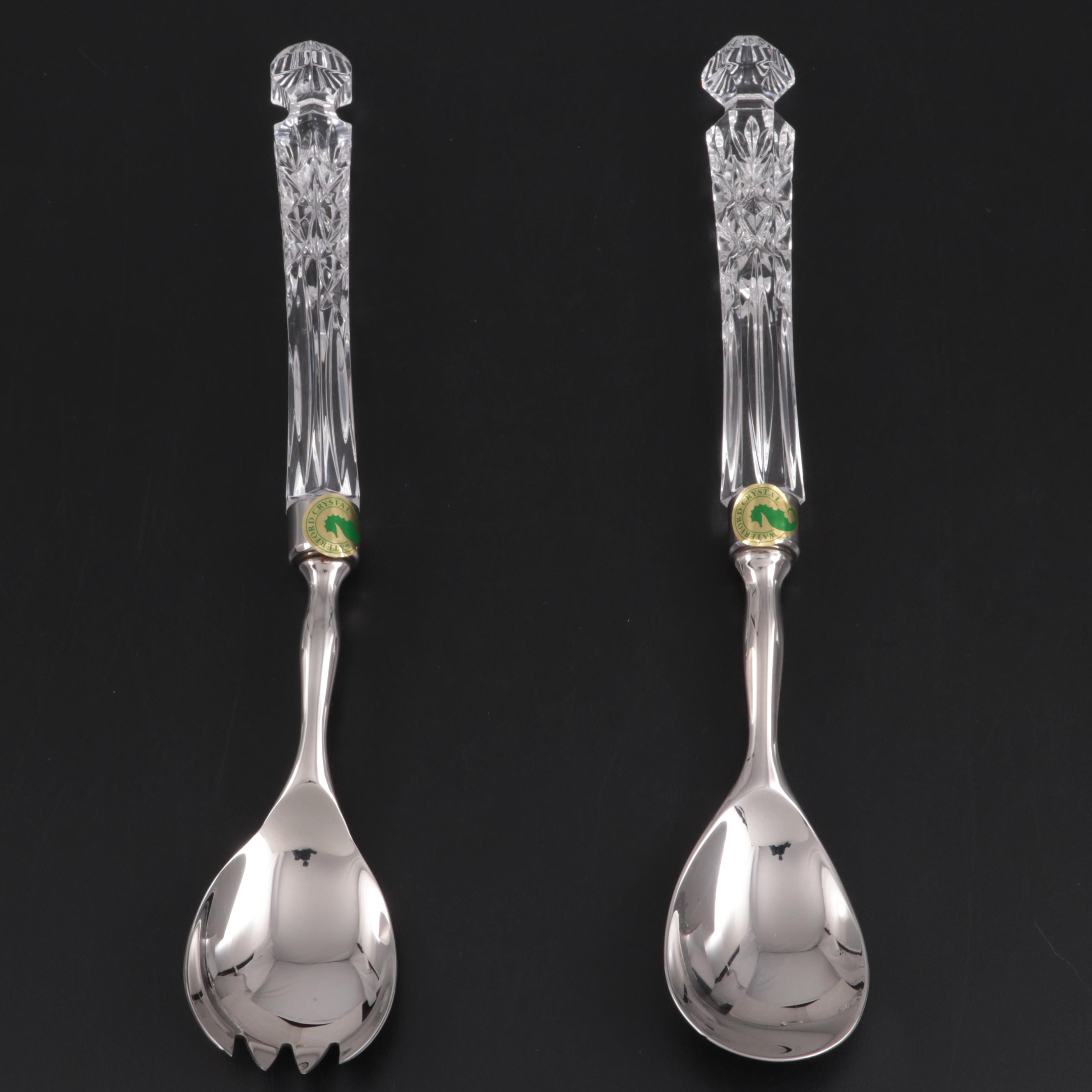 Waterford Crystal "Lismore" Salad Serving Set with Original Box