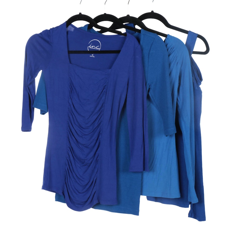 INC International Concepts and Soft Surroundings Blue Tops and Sweater