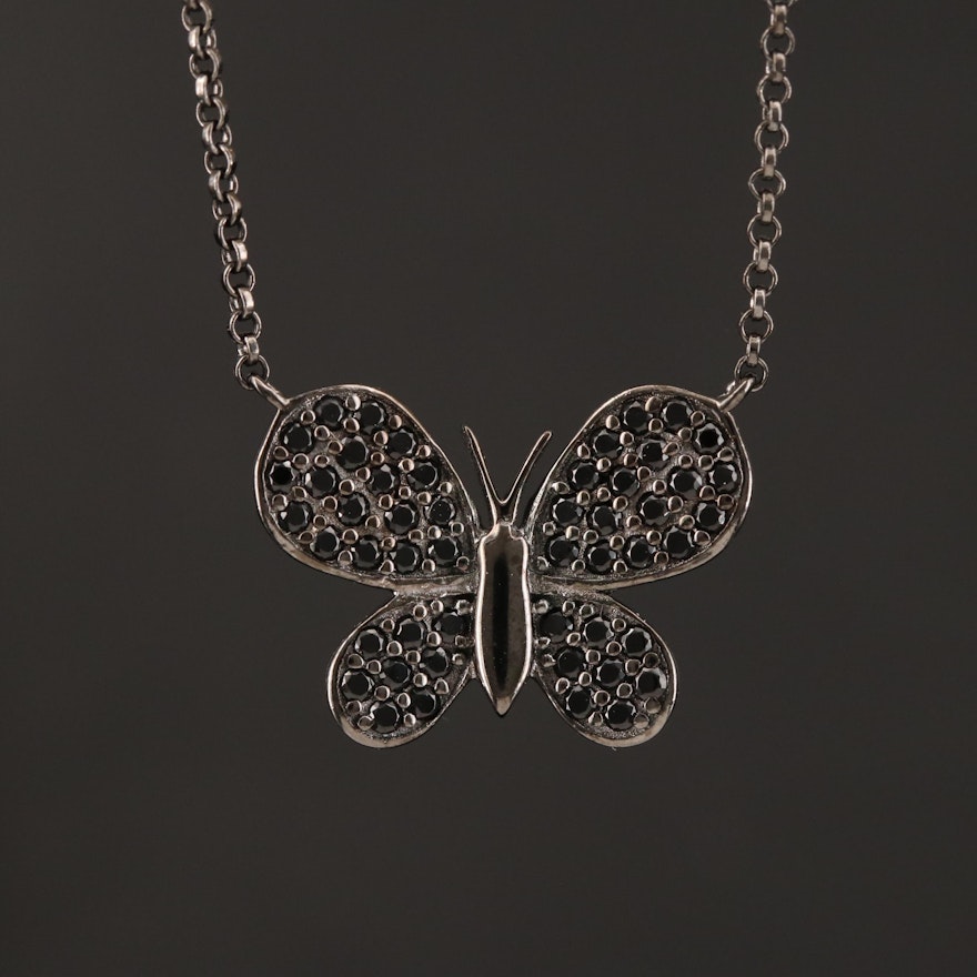 Sterling Cubic Zirconia Butterfly Necklace