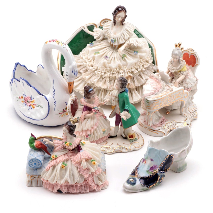 Frankenthal and Other Dresden Lace and Other Porcelain Decor